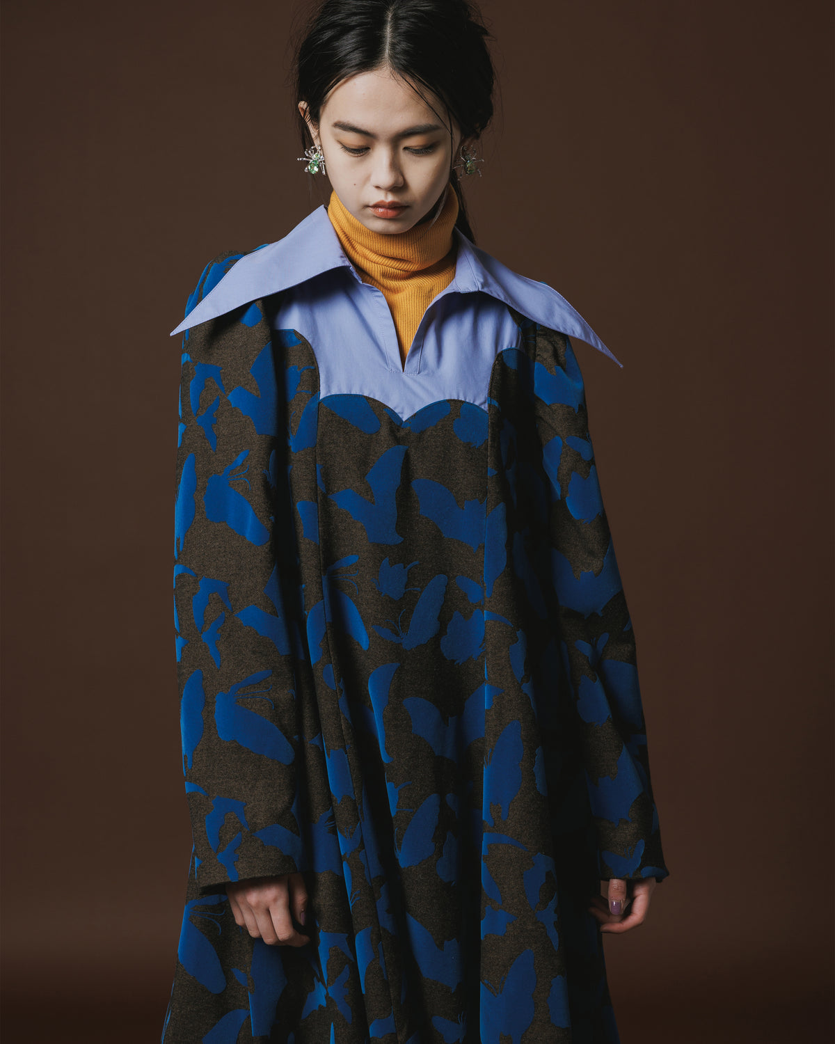 FAKE LAYERED FLOCKY O/P (BROWN x BLUE)