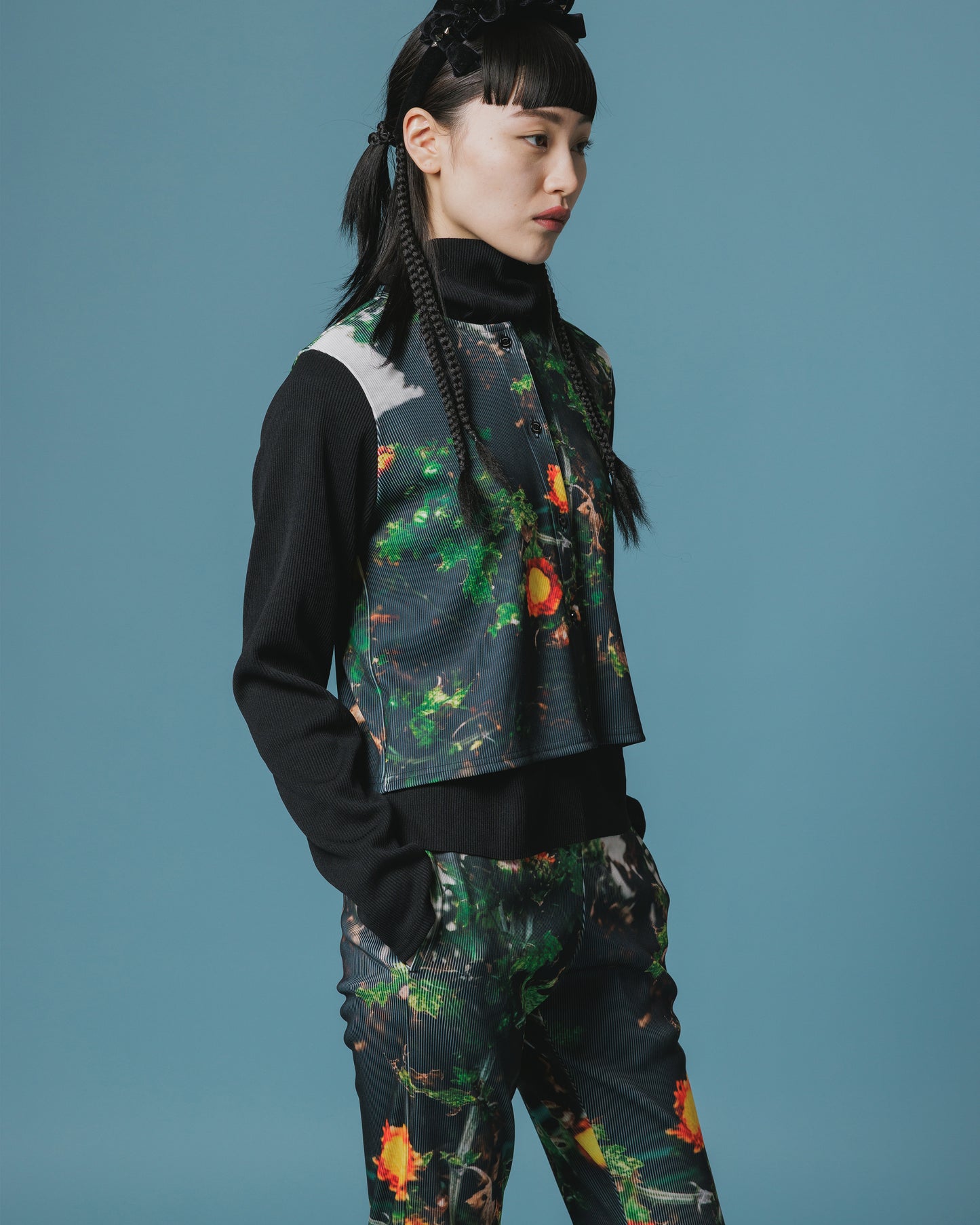 RIB COMPACT CARDIGAN (FLOWER)