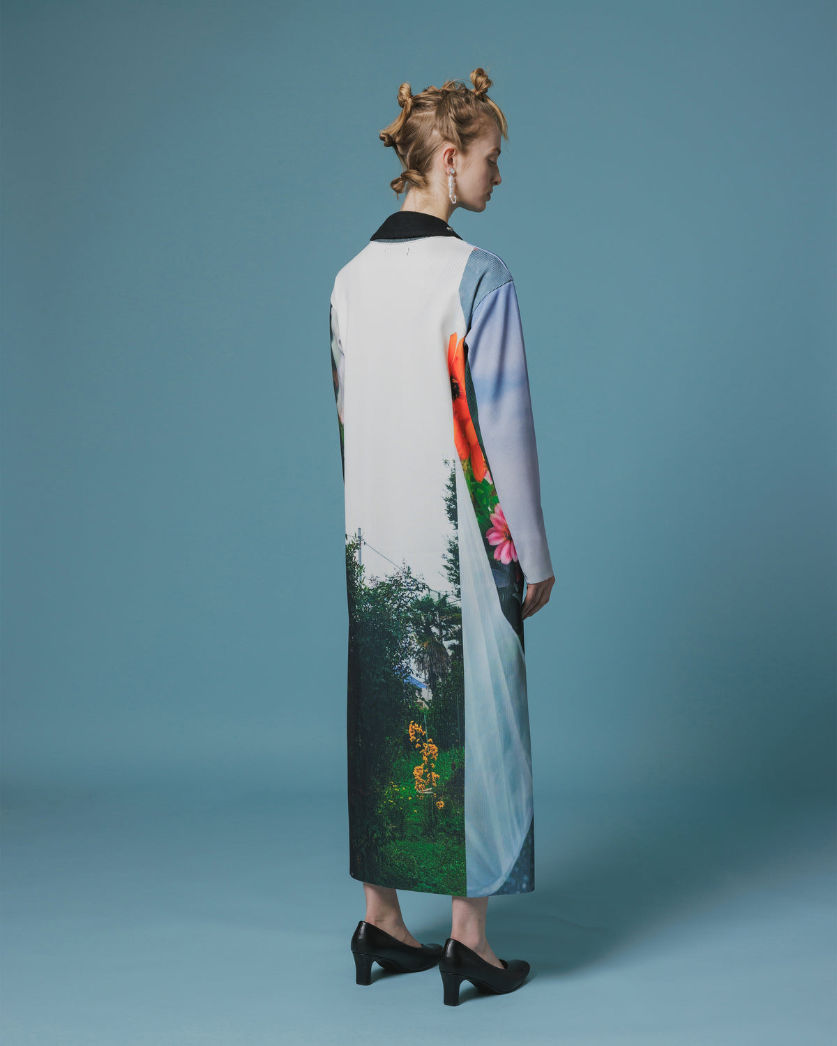 PRINT RIB L/S ONE-PIECE (COLLAGE)