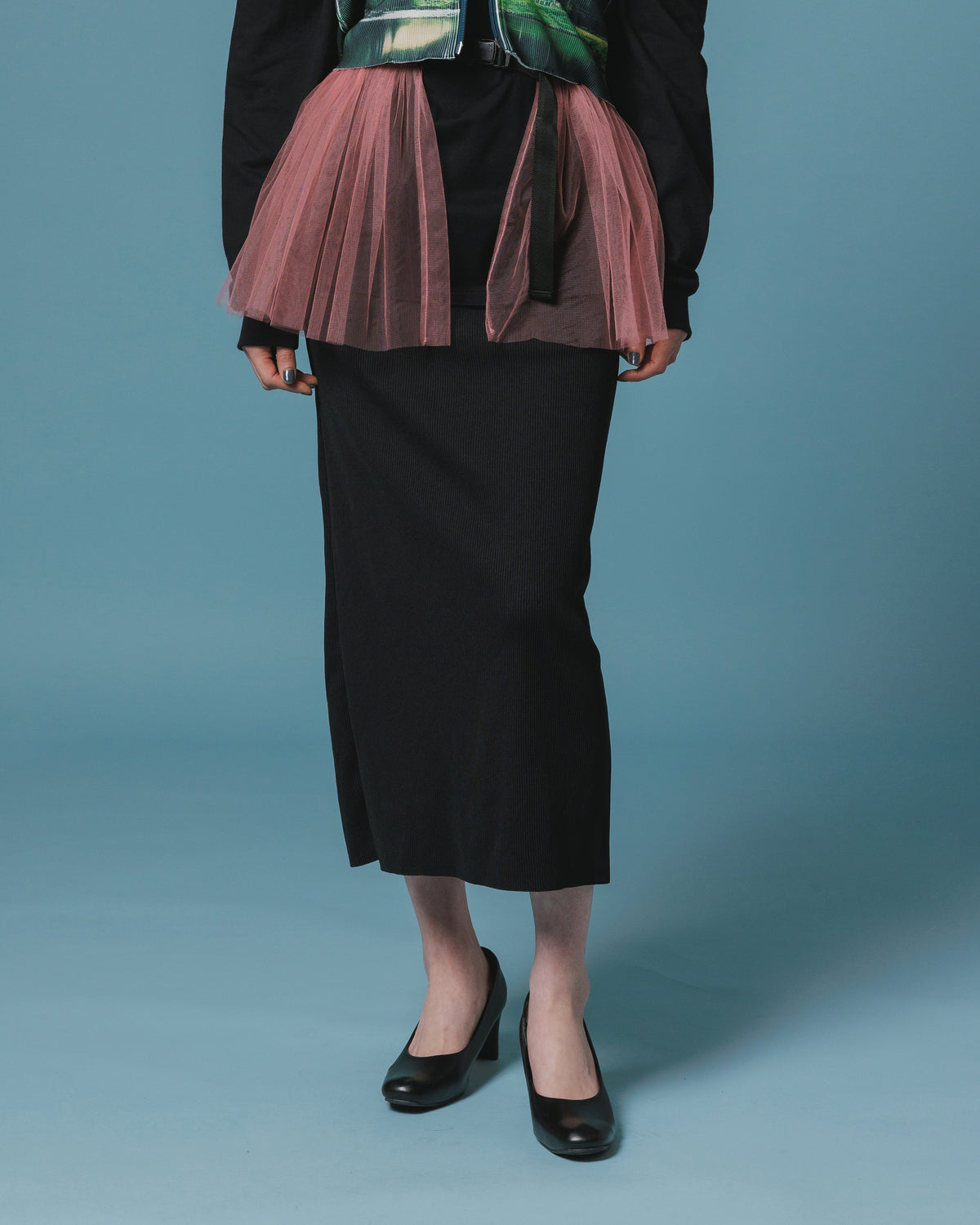 RIB SKIRT (BLACK)