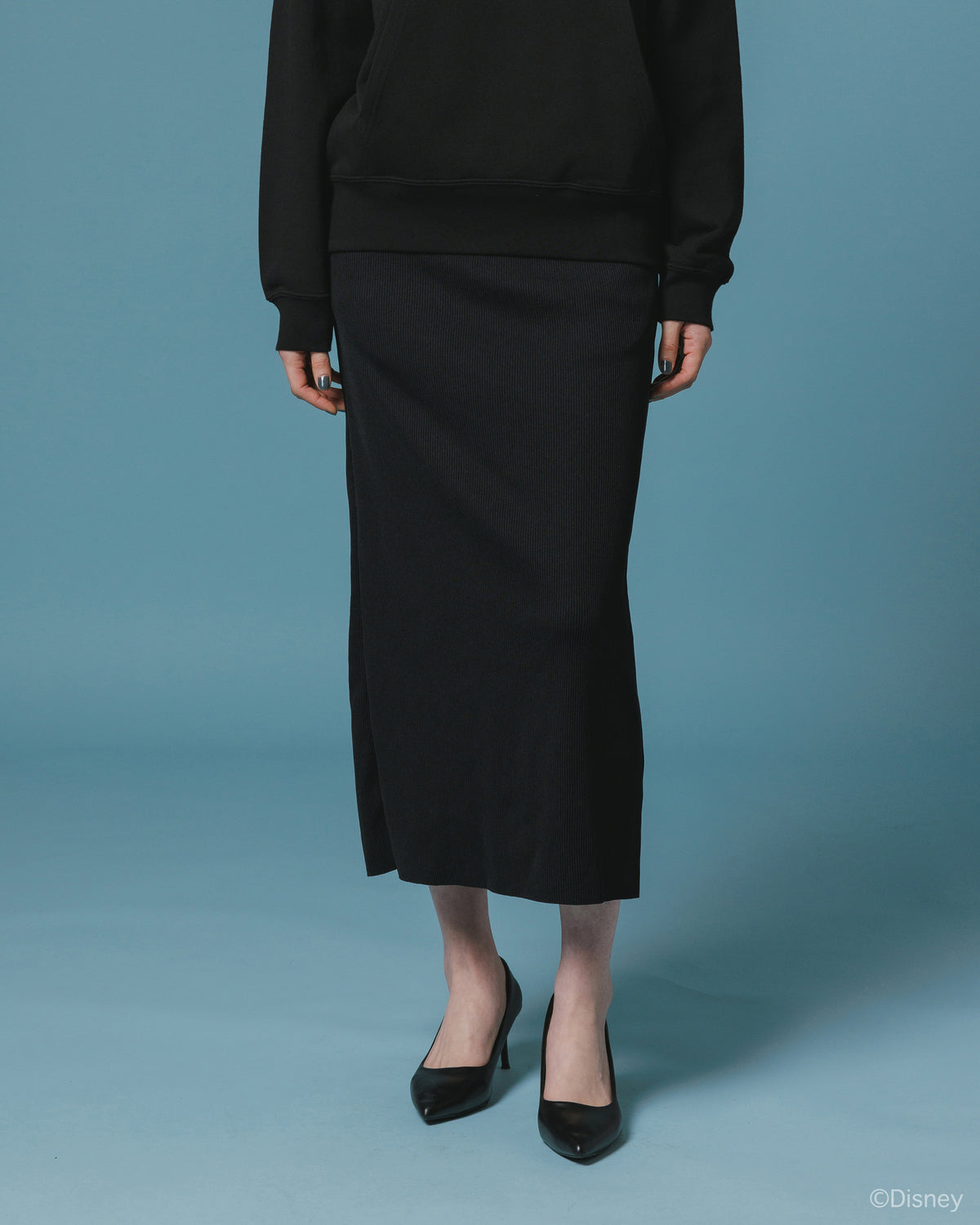 RIB SKIRT (BLACK)