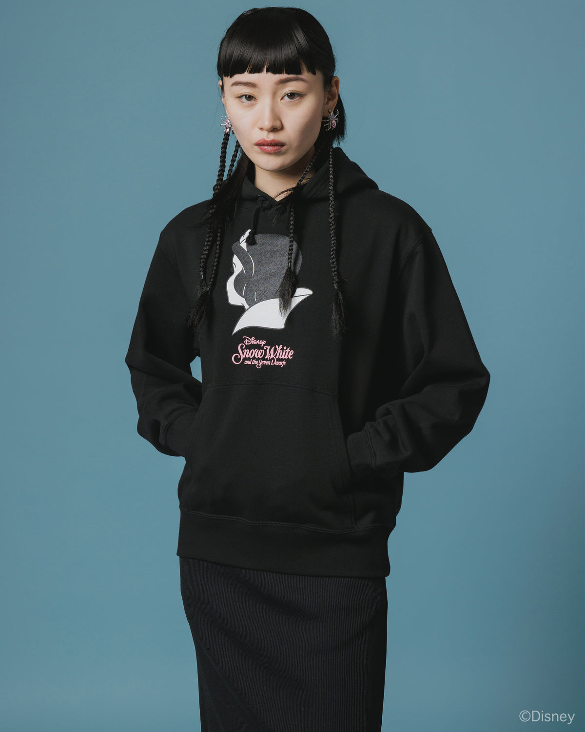 【Disney collection】PRINT PULLOVER PARKA / BACK (BLACK)