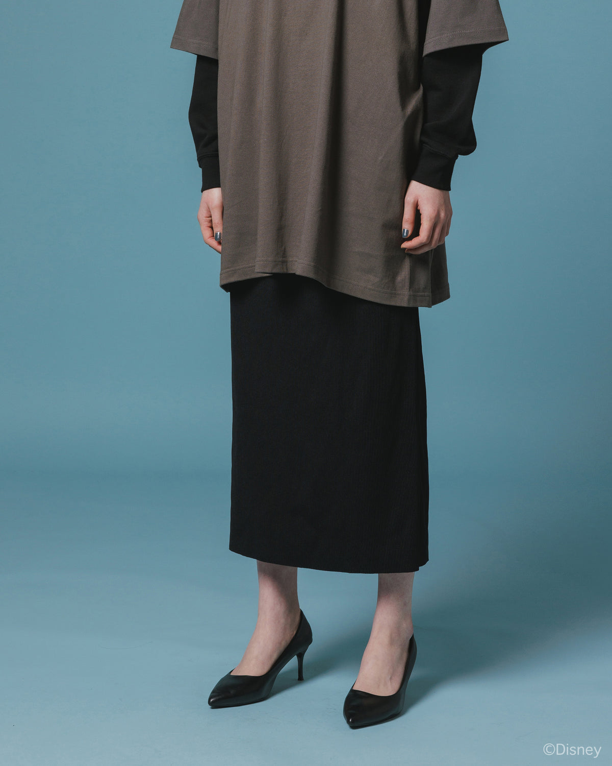 RIB SKIRT (BLACK)