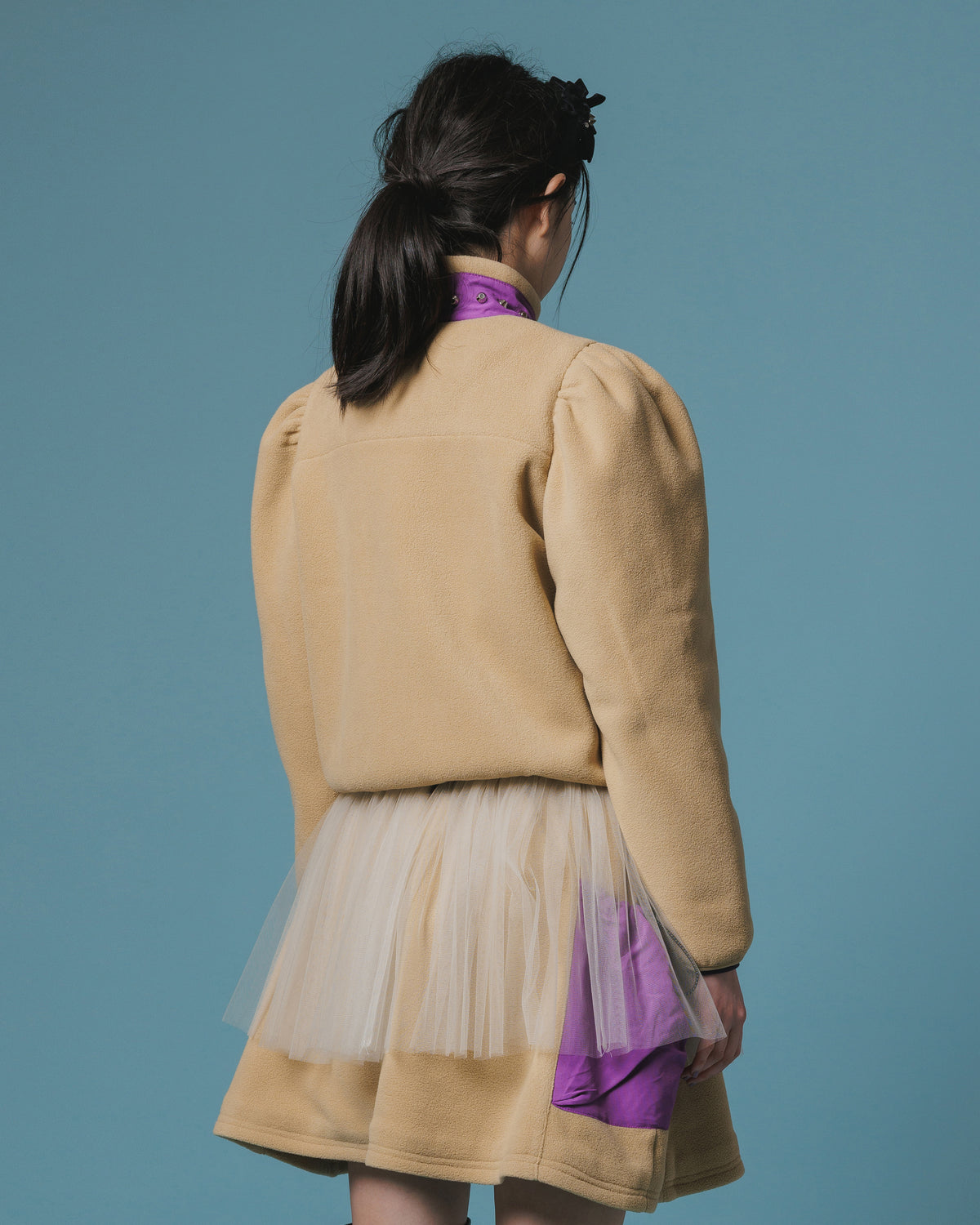 FLEECE STUDS JACKET (BEIGE)