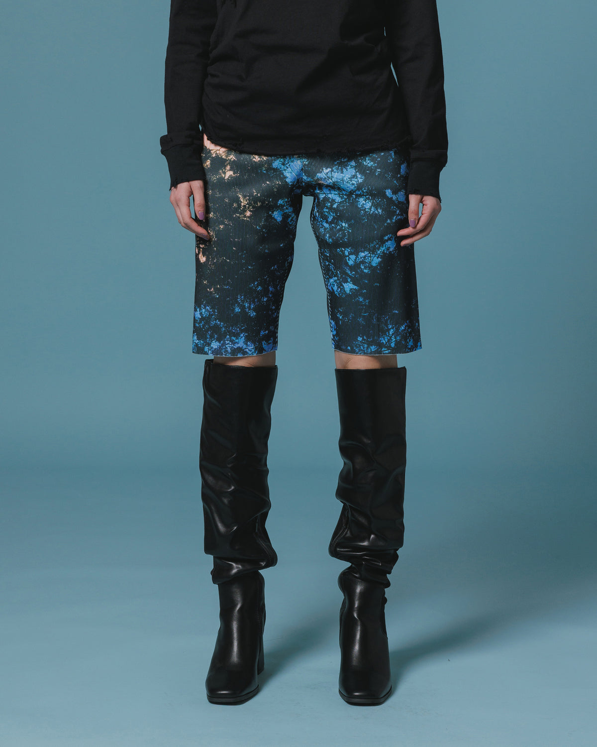 PRINT RIB SHORTS (BRANCH)
