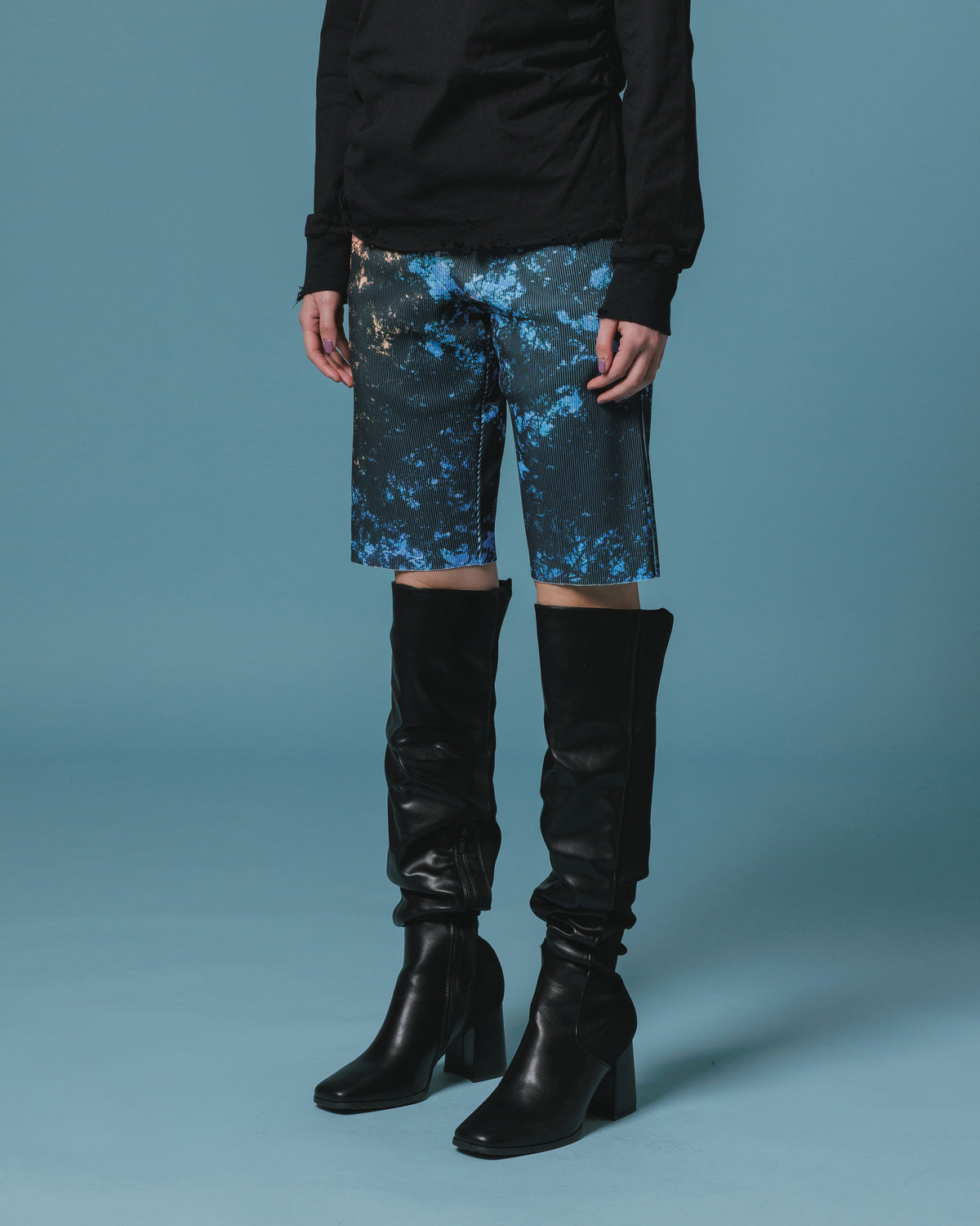 PRINT RIB SHORTS (BRANCH)