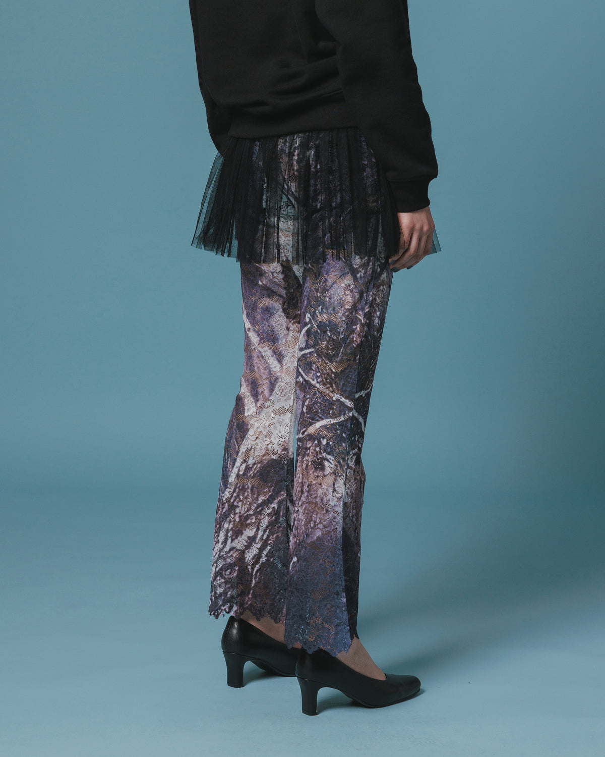 LACE DIRECT PRINT FLARE PANTS (CAMO)