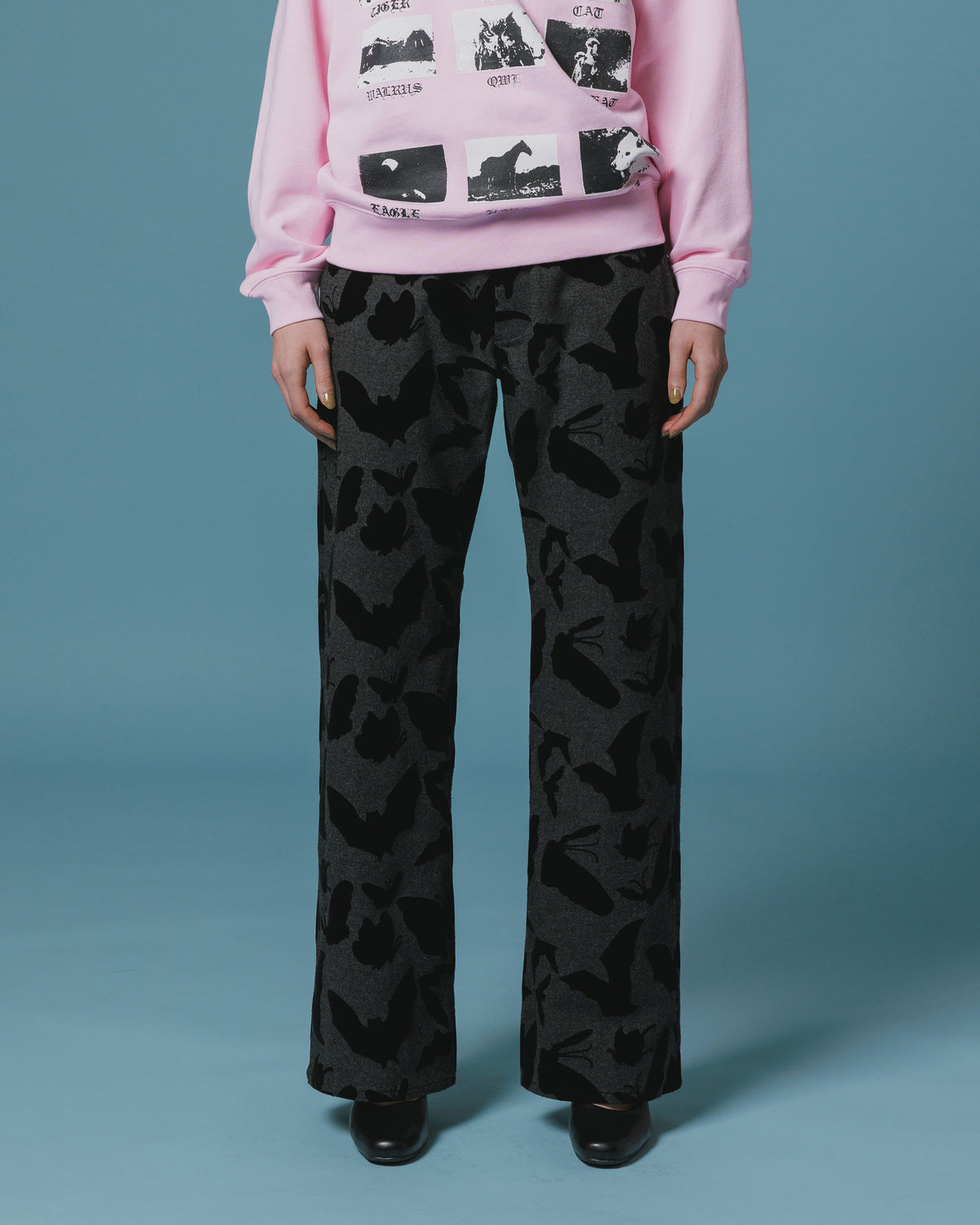 ADJUSTER FLOCKY PANTS (GRAY x BLACK)
