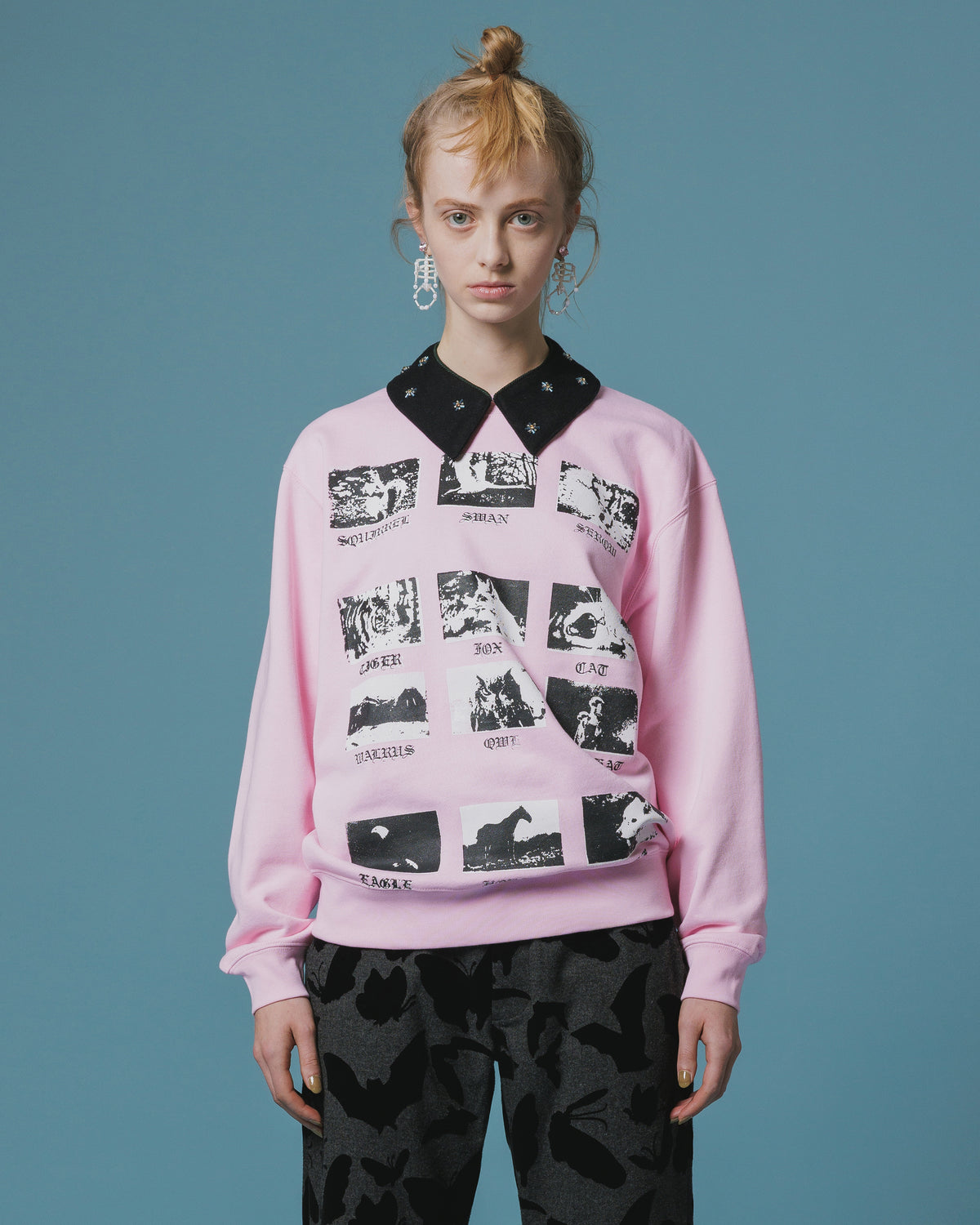 PRINT PULLOVER SWEAT / ANIMAL (PINK)