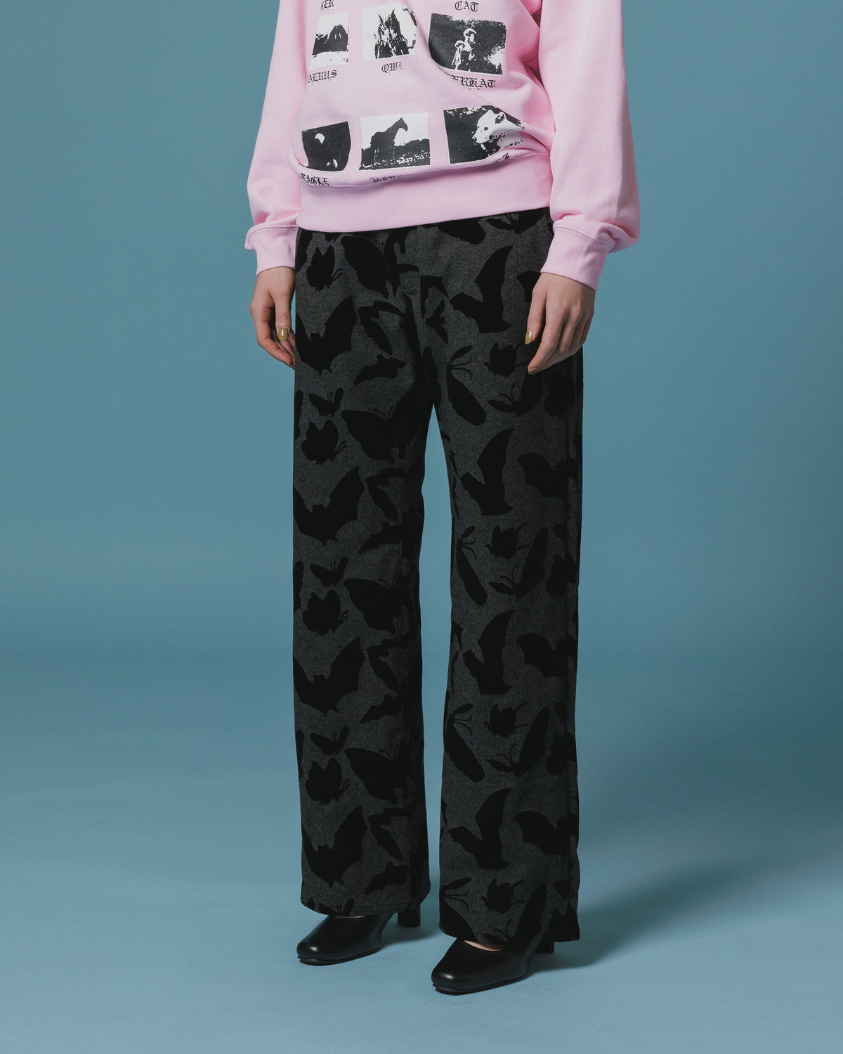 ADJUSTER FLOCKY PANTS (GRAY x BLACK)