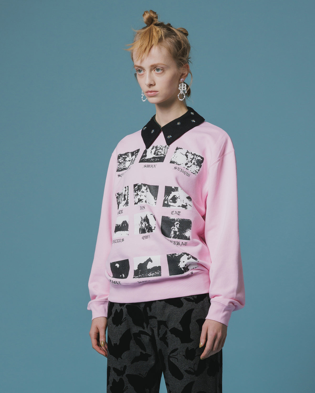 PRINT PULLOVER SWEAT / ANIMAL (PINK)