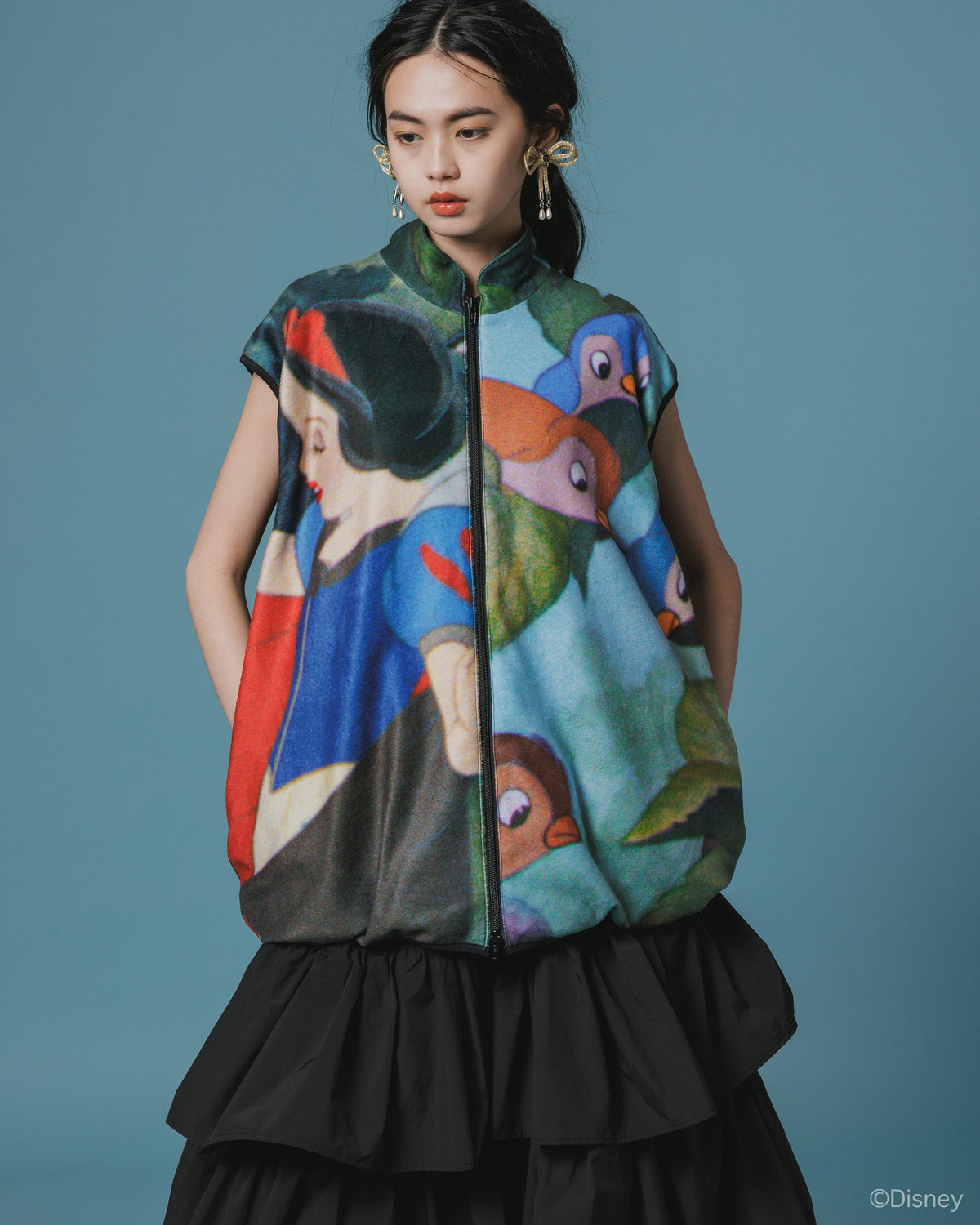 【Disney collection】PRINT FLEECE VEST / SNOW WHITE
