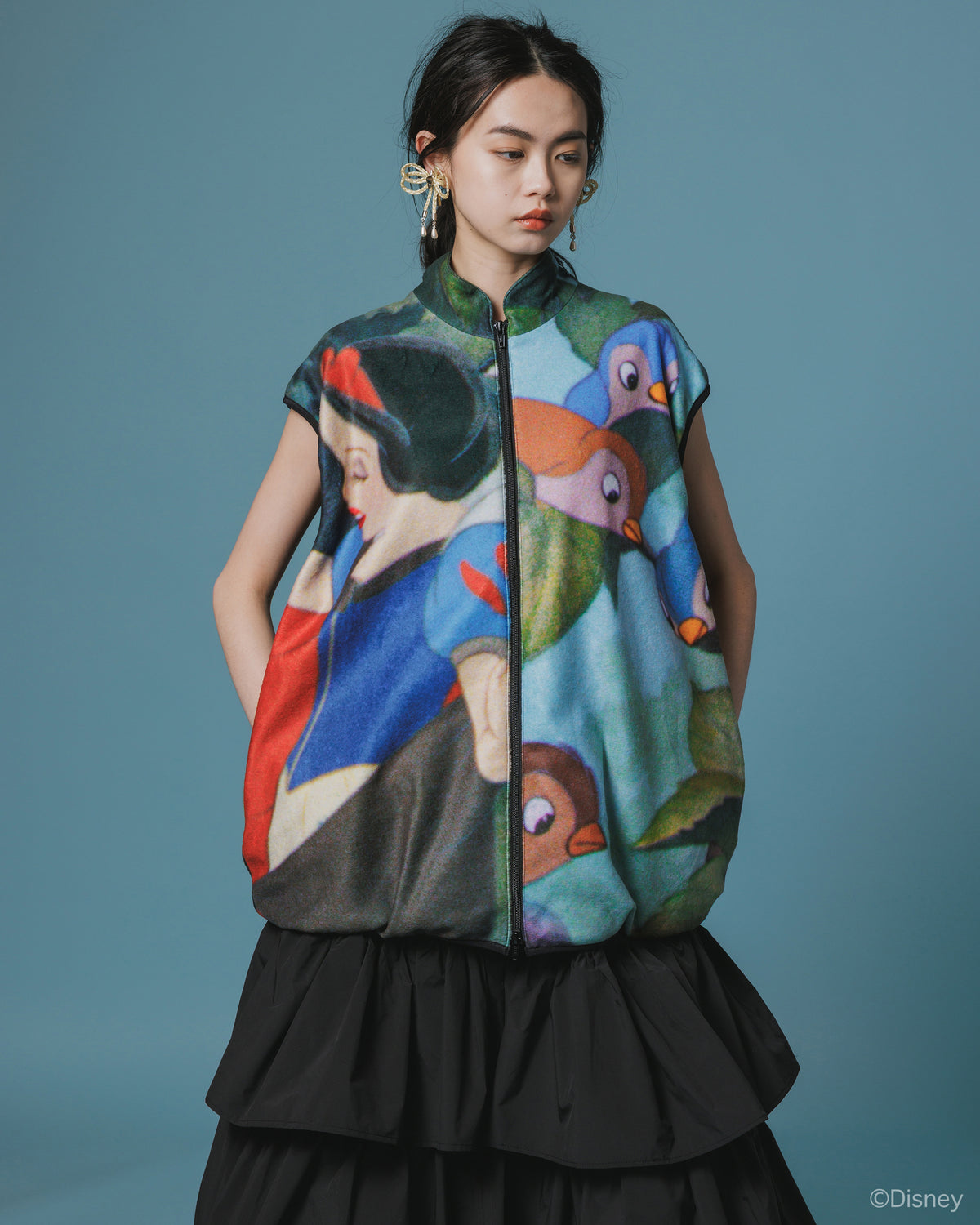 【Disney collection】PRINT FLEECE VEST / SNOW WHITE