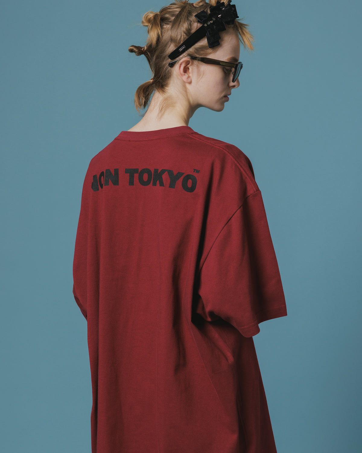 PRINT H/S BIG T-SHIRT / SCULL CHERRY  (WINE)