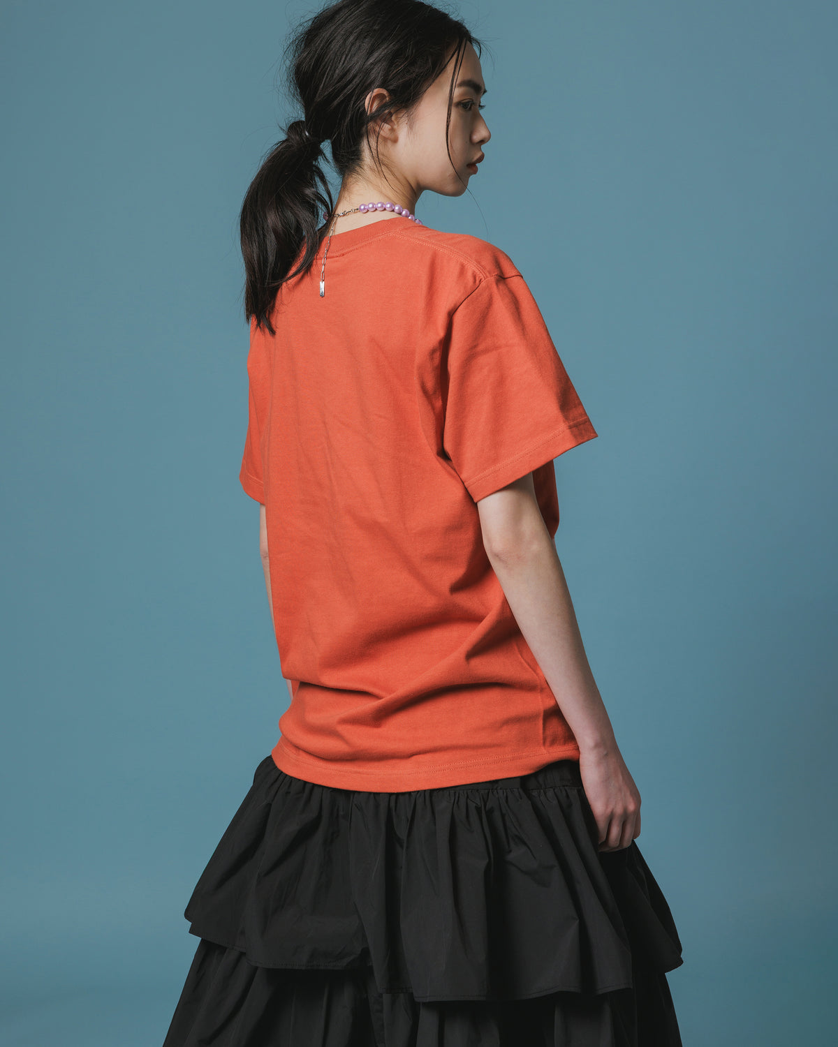 PRINT H/S T-SHIRT / ANIMAL (ORANGE)
