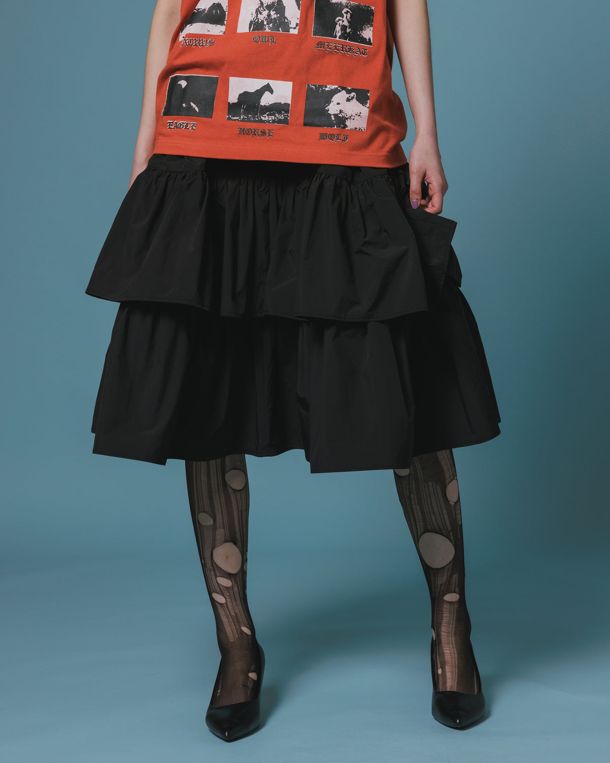3WAY TIERED SKIRT (BLACK)
