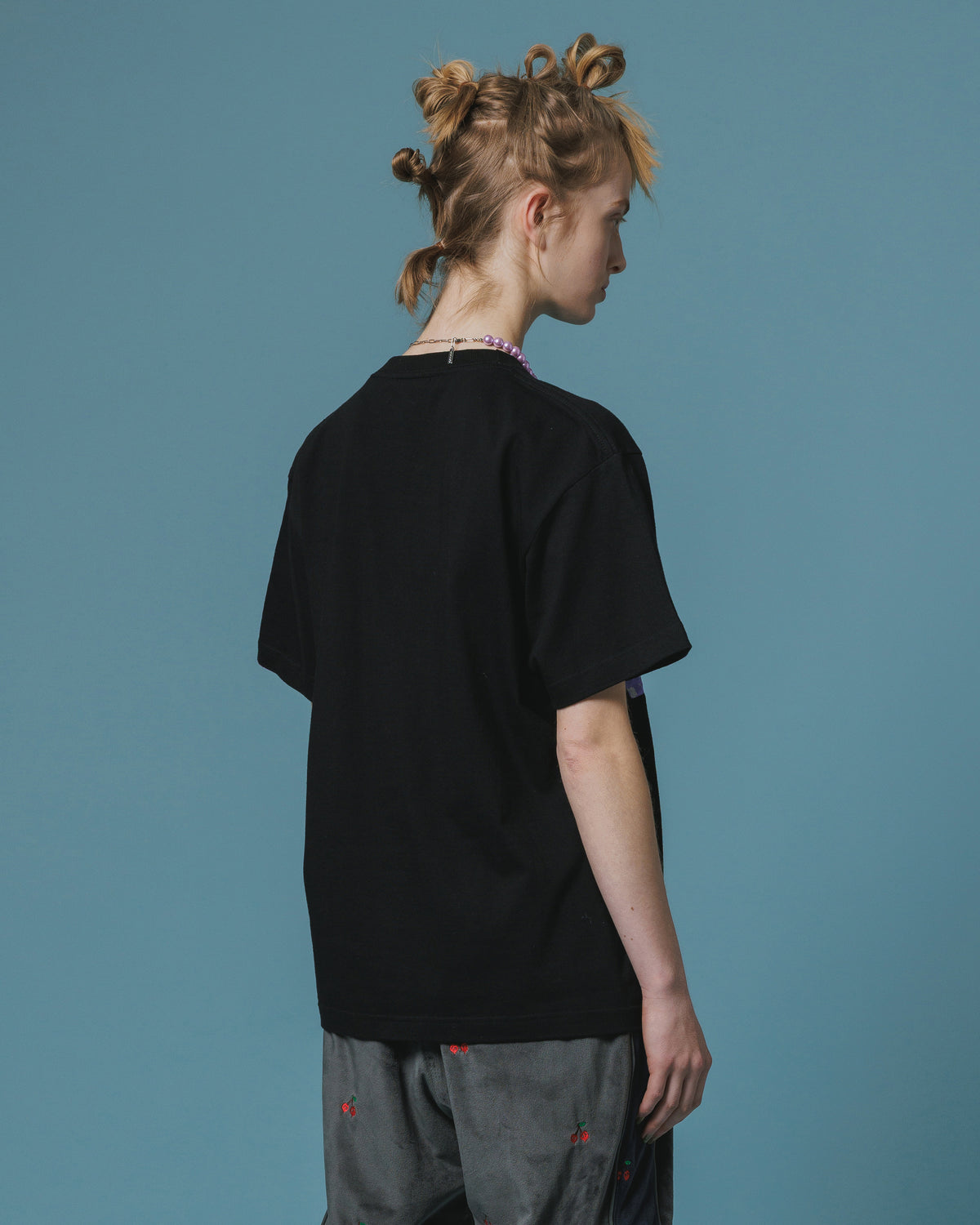 PRINT H/S T-SHIRT / ANIMAL  (BLACK)