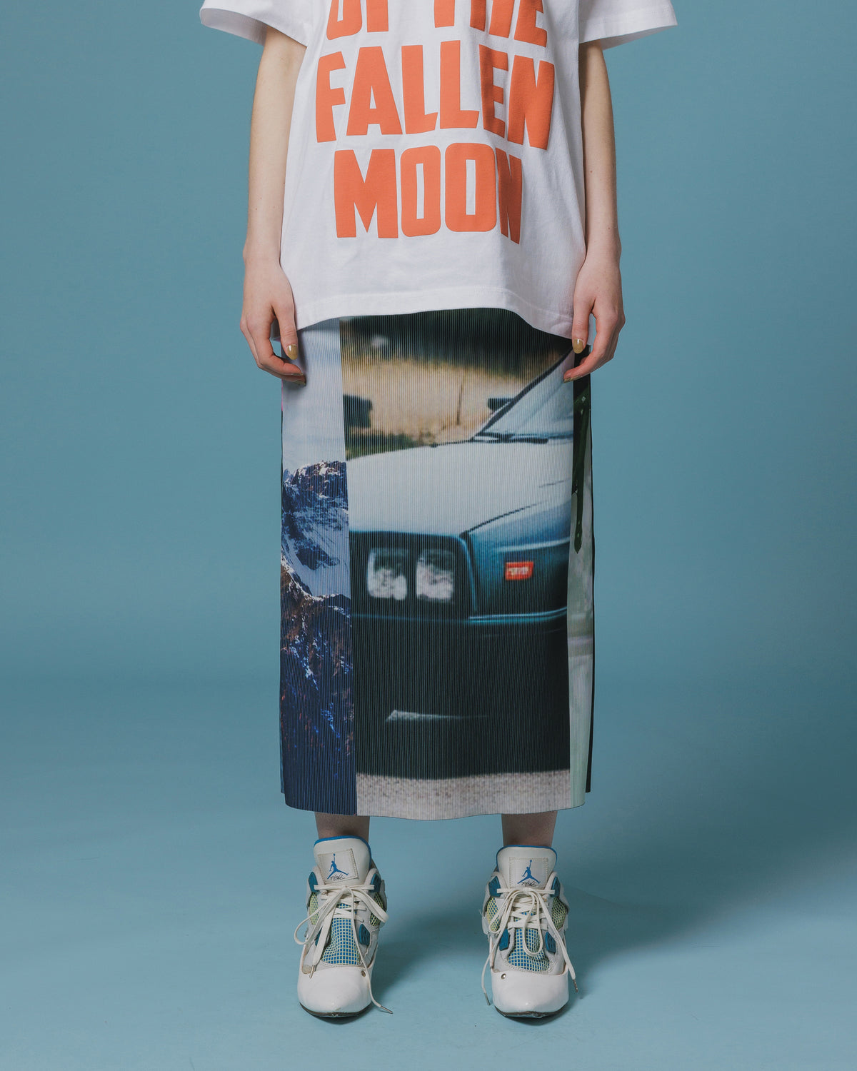 PRINT RIB SKIRT (COLLAGE)