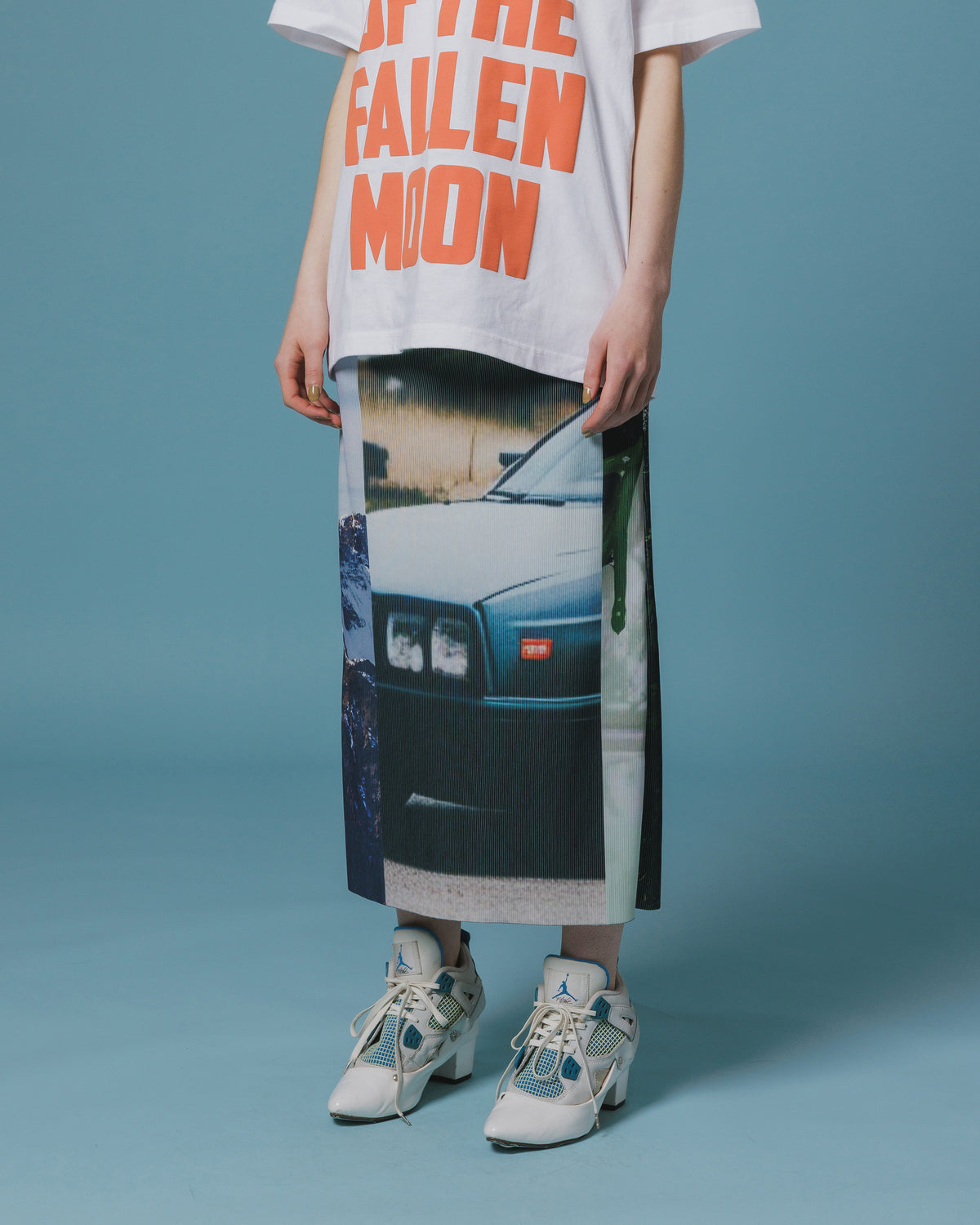PRINT RIB SKIRT (COLLAGE)