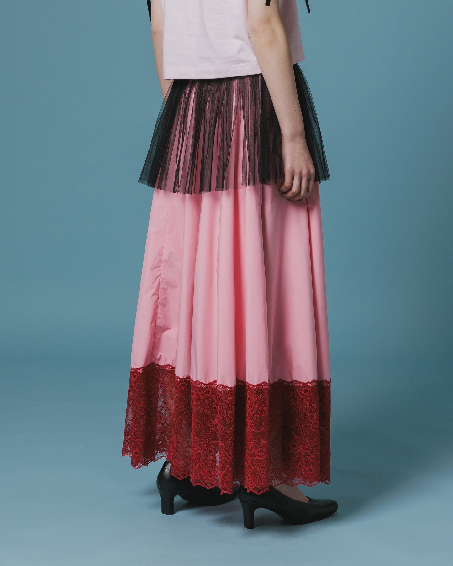 LACE RIBBON SKIRT (PINK)