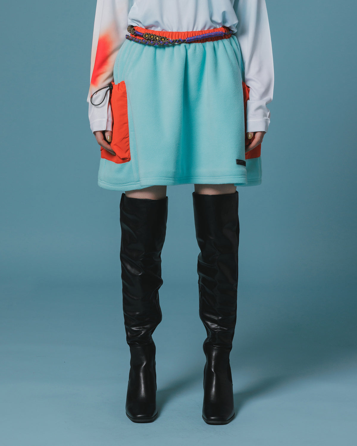FLEECE MINI CARGO SKIRT (M.GREEN)