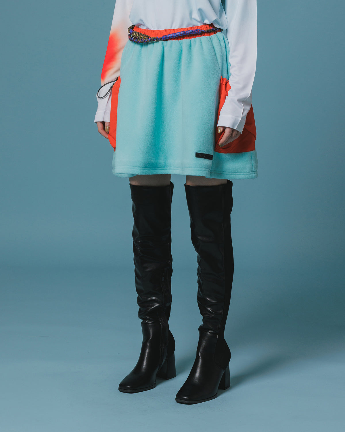 FLEECE MINI CARGO SKIRT (M.GREEN)