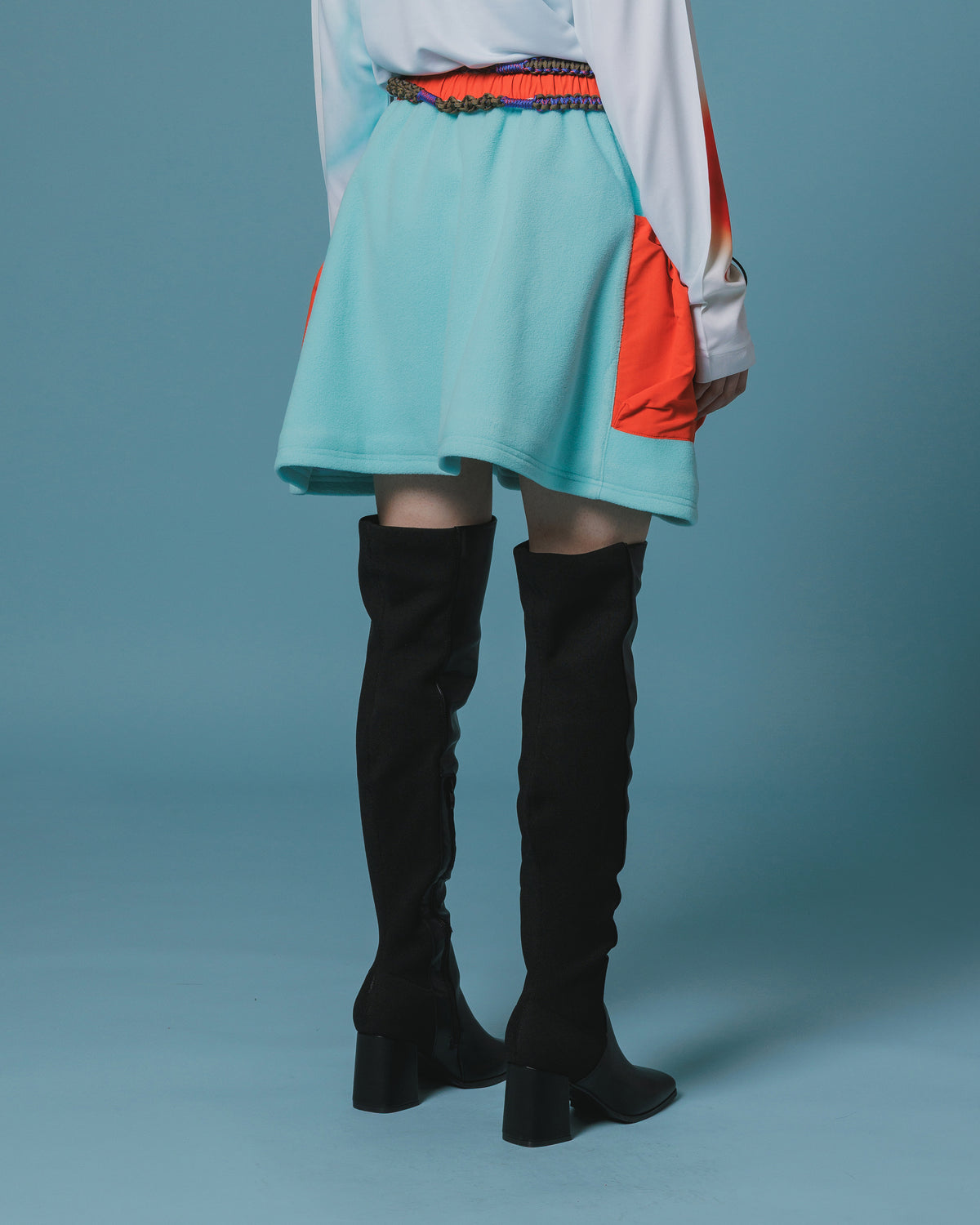 FLEECE MINI CARGO SKIRT (M.GREEN)