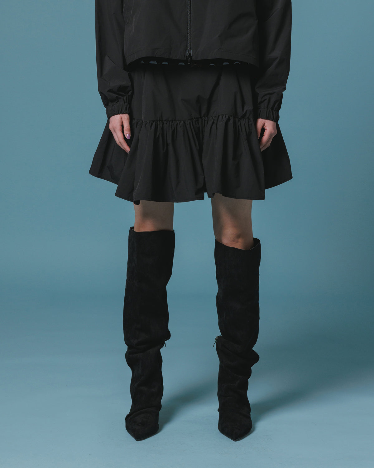 3WAY TIERED SKIRT (BLACK)