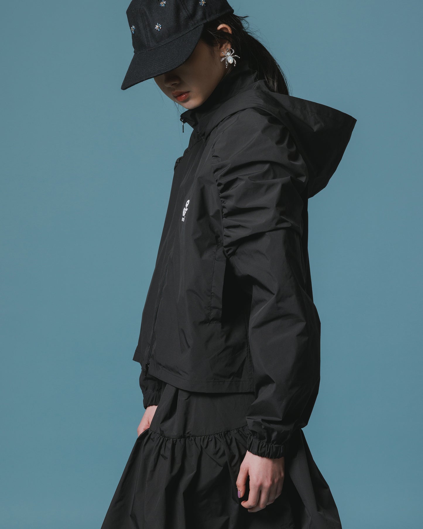 2WAY GATHER SHOULDER BLOUSON (BLACK)