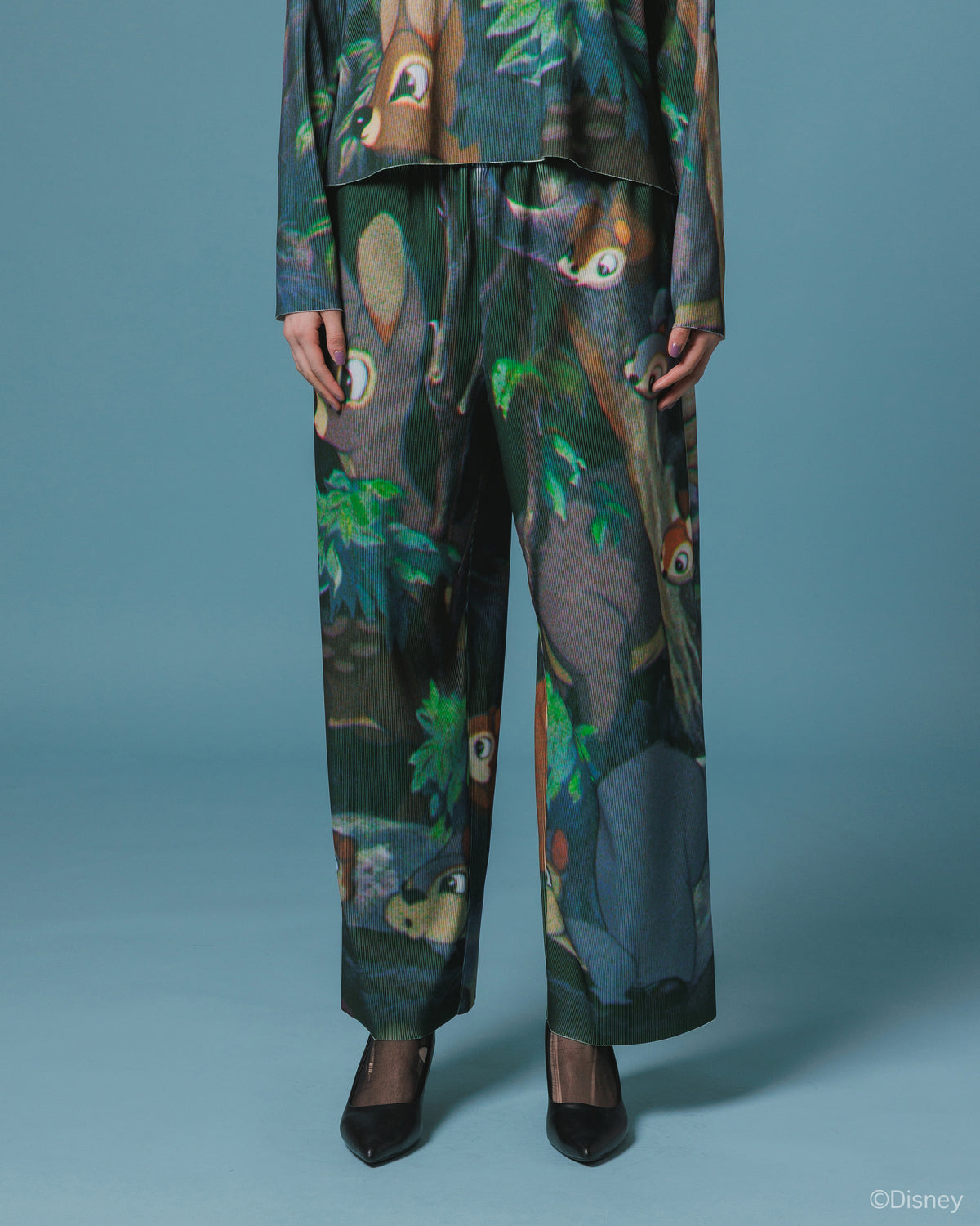 【Disney collection】PRINT RIB WIDE PANTS / SNOW WHITE