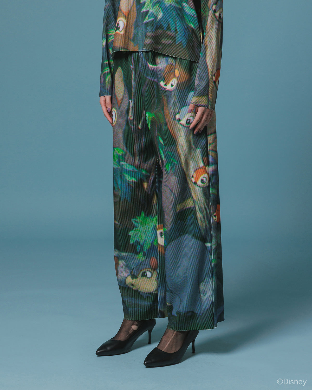 【Disney collection】PRINT RIB WIDE PANTS / SNOW WHITE