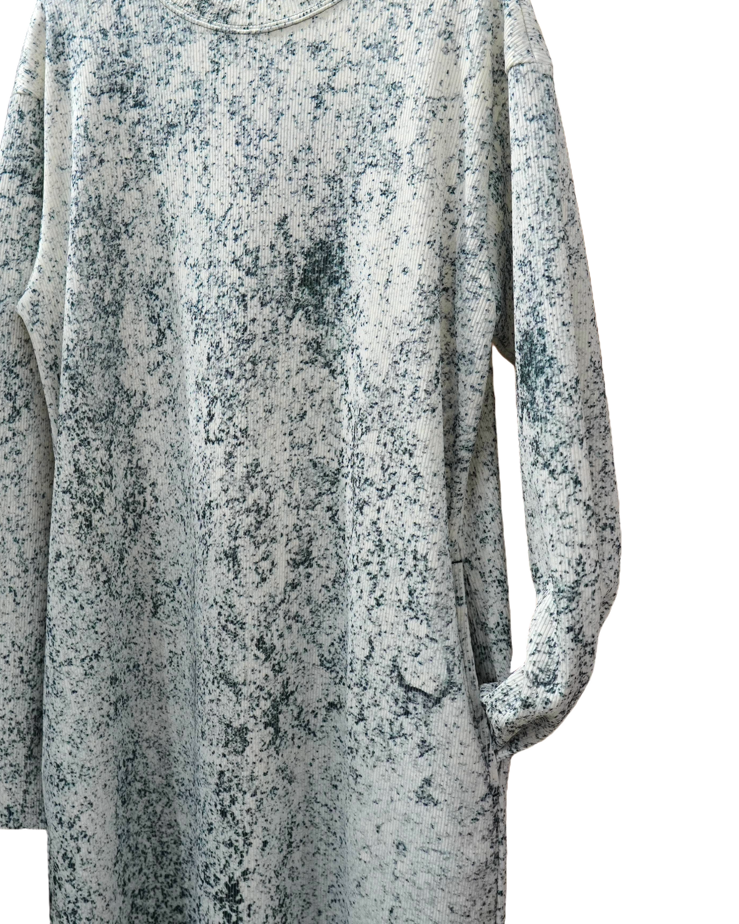 PRINT RIB L/S ONE-PIECE (NOISE)