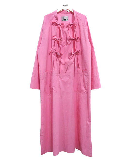 NON TOKYO /  KUNG-FU RIBBON LONG SHIRT (PINK) / 〈ノントーキョー〉カンフーリボンロングシャツ (ピンク)