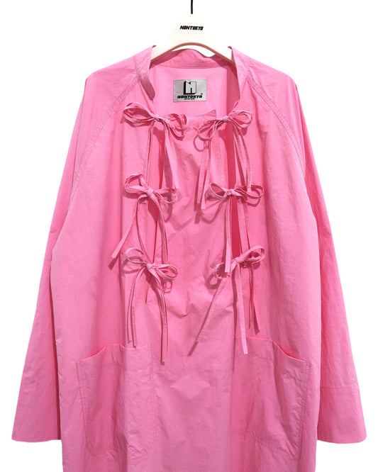 NON TOKYO /  KUNG-FU RIBBON LONG SHIRT (PINK) / 〈ノントーキョー〉カンフーリボンロングシャツ (ピンク)