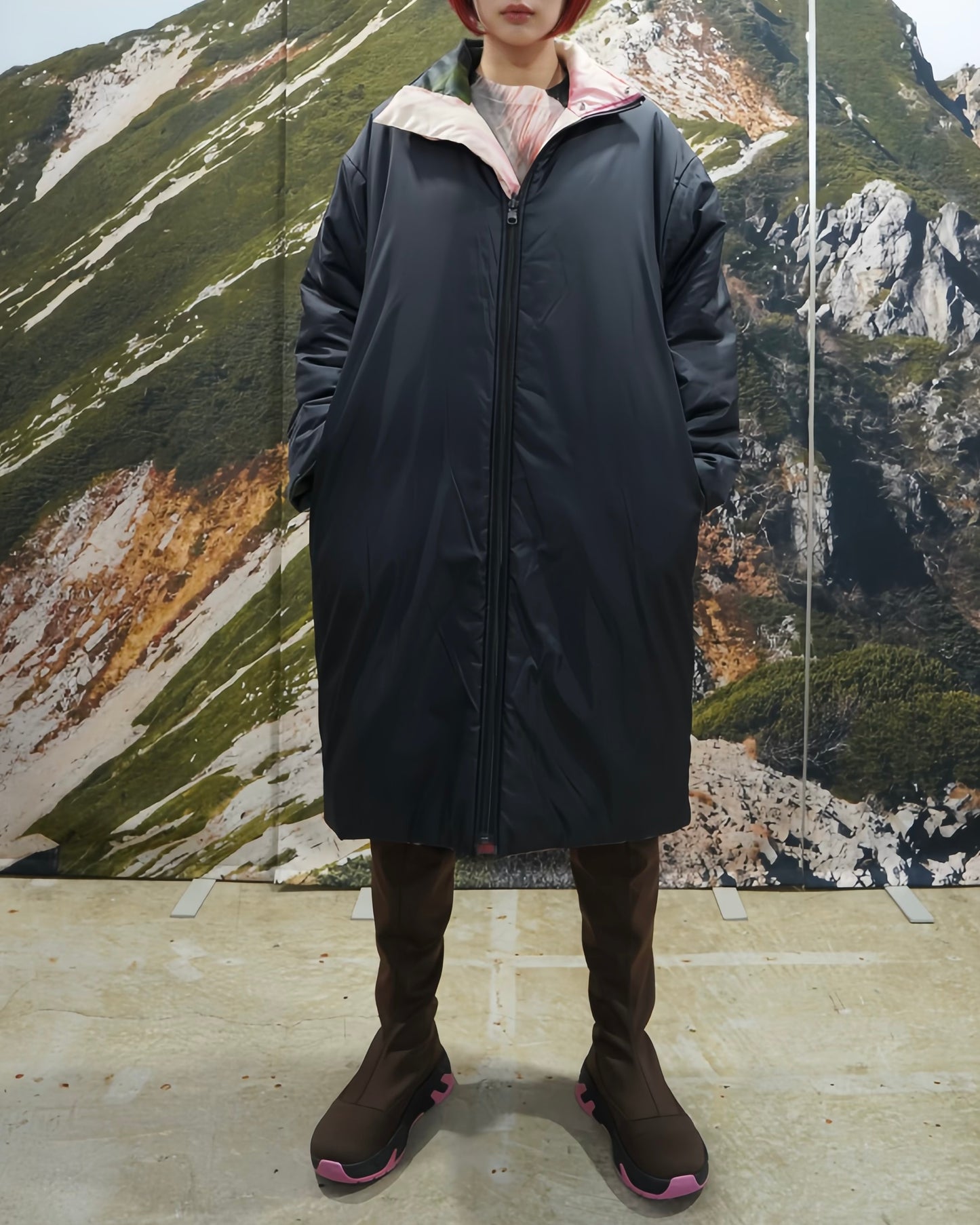 REVERSIBLE PADDING COAT (HORSE x BLACK)