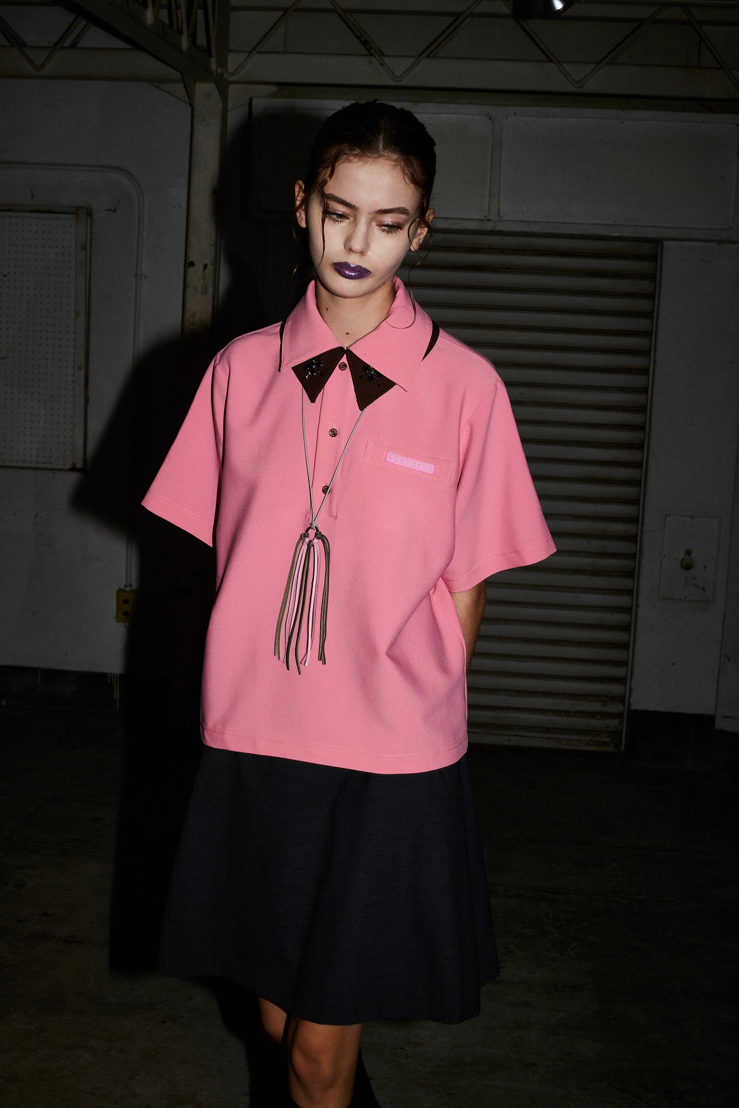 NON TOKYO / DOUBLE RIBBON SHIRT (BLACK)