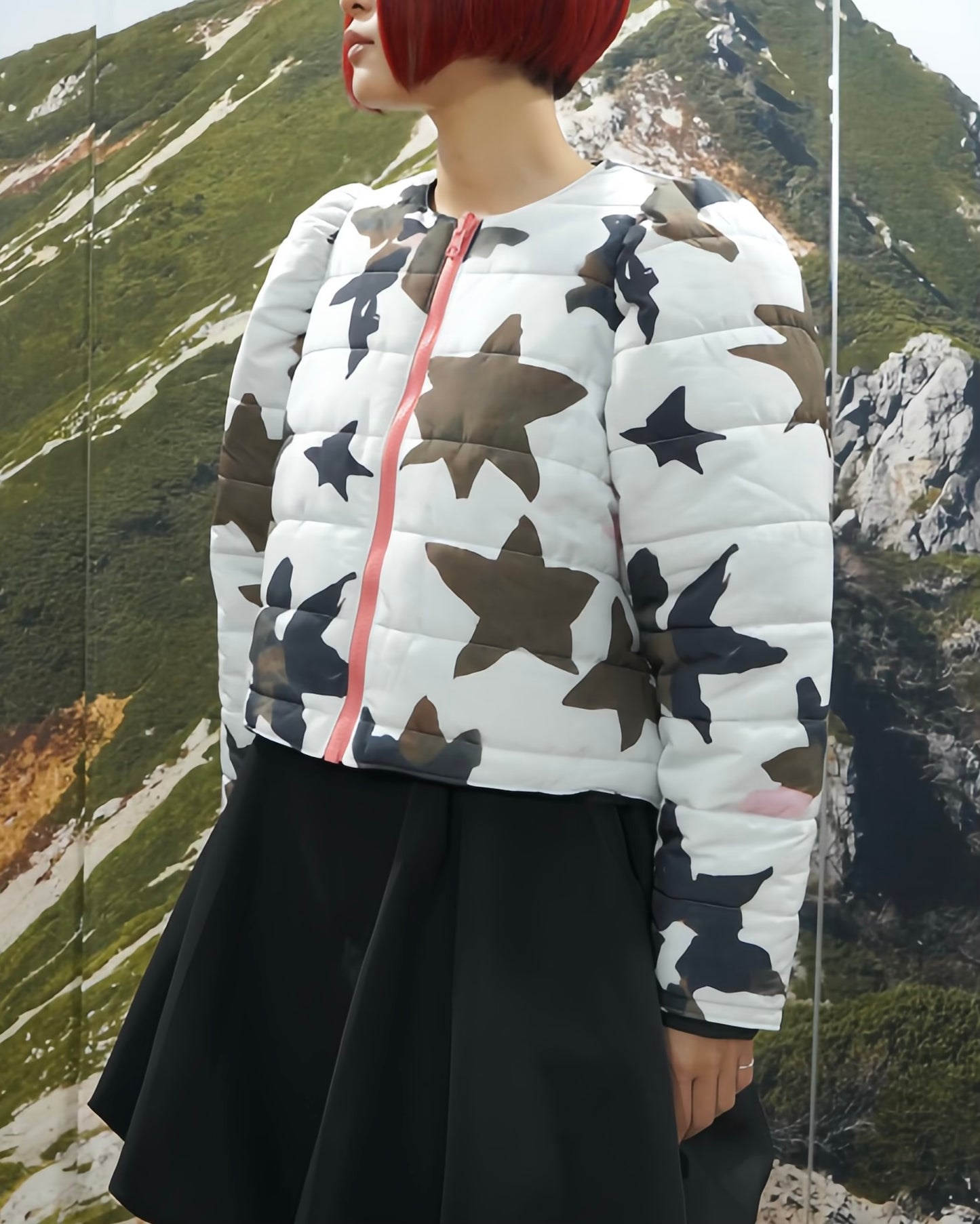 REVERSIBLE PUFFSLEEVE PADDING JACKET (STAR x BLACK)