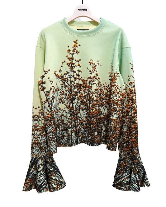 NON TOKYO /  PRINT RIB FLARE SLEEVE C/S (SKY BRANCHES)