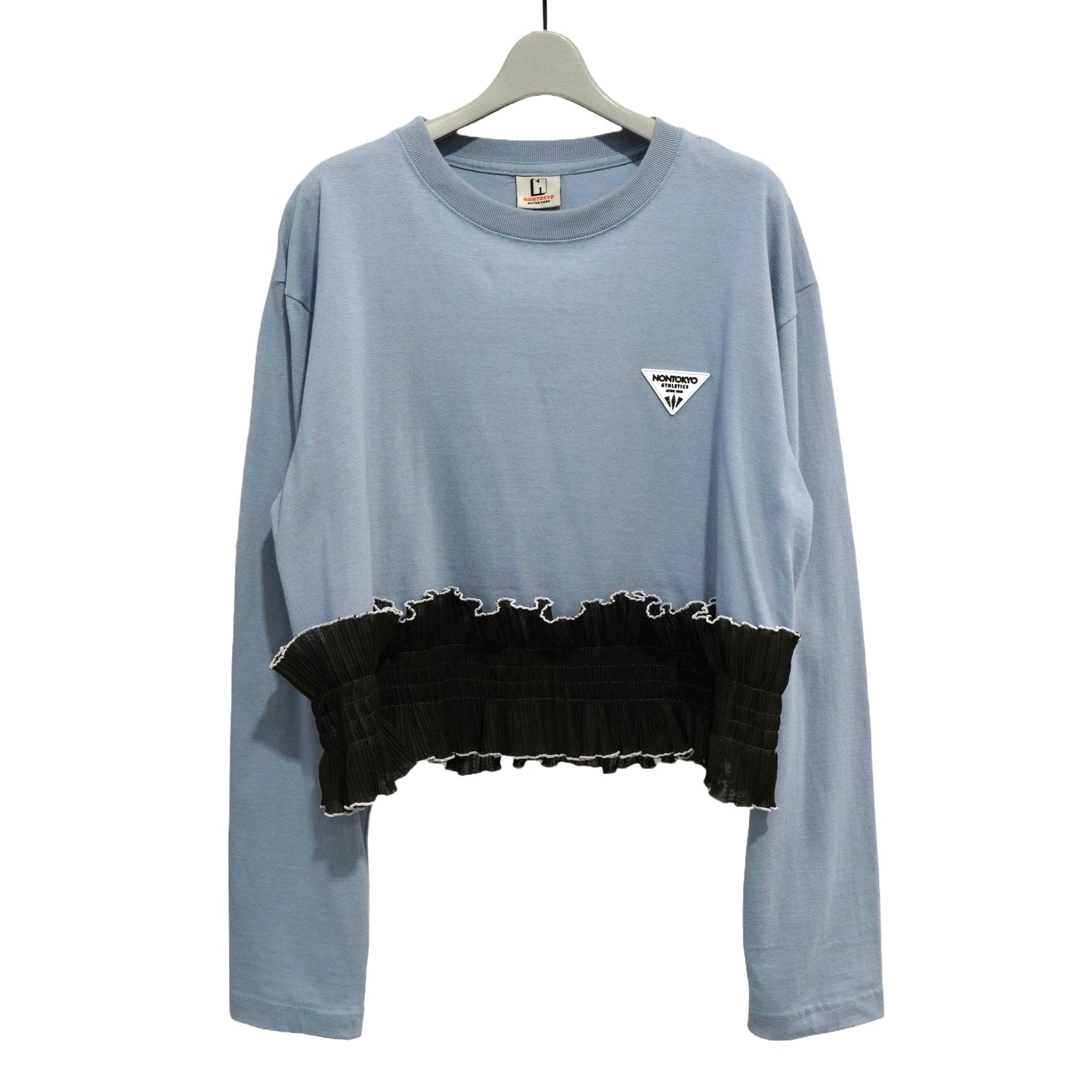 NON TOKYO / PLEATS FRILL LONG C/S (BLUE) / <NON TOKYO> Pleated frill long sleeve cut and sew (blue)