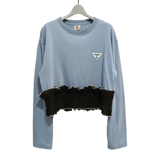 NON TOKYO / PLEATS FRILL LONG C/S (BLUE) / <NON TOKYO> Pleated frill long sleeve cut and sew (blue)