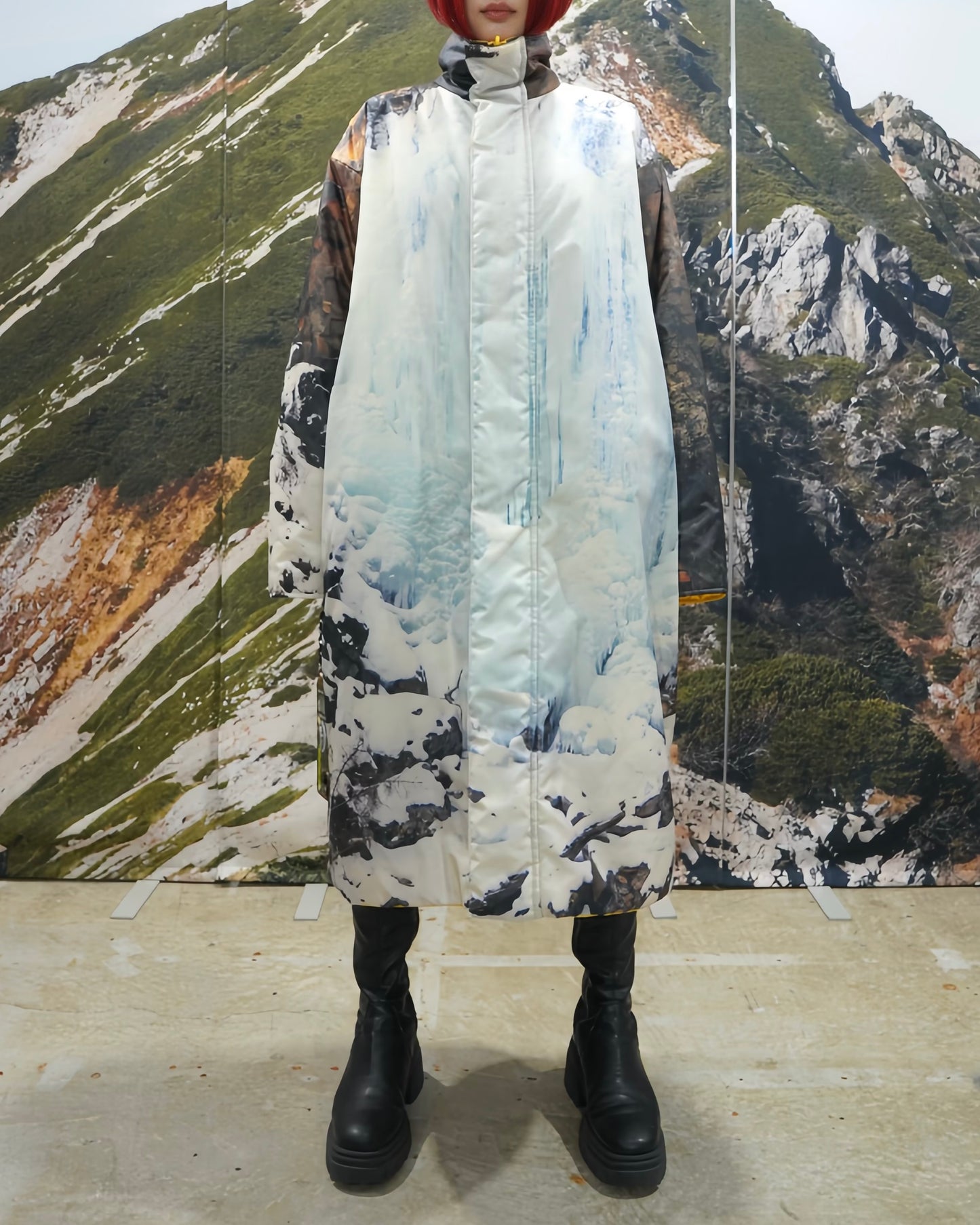 REVERSIBLE PADDING COAT (WATERFALL x YELLOW)