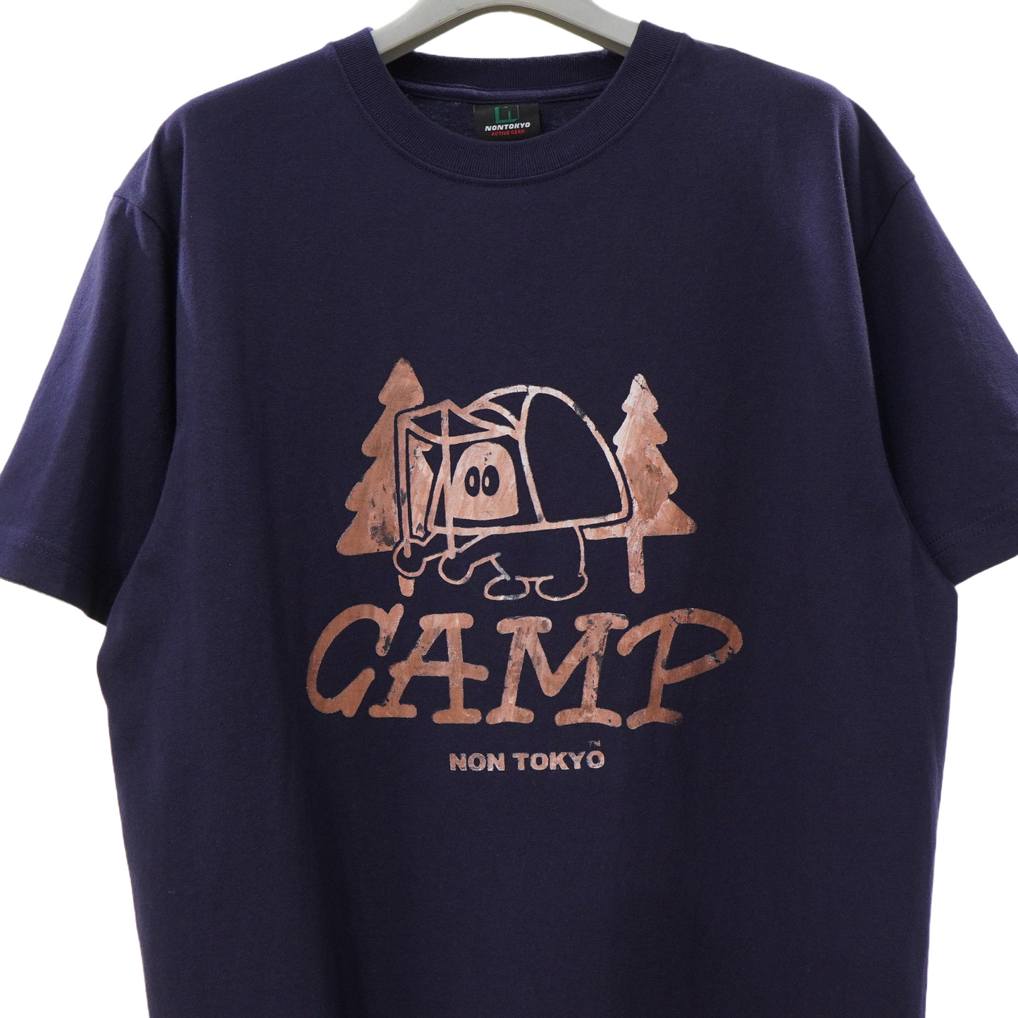 NON TOKYO / HAND PRINT T-SHIRT (CAMP MAN/NAVY) / 〈ノントーキョー〉ハンドプリントTシャツ (ネイビー)