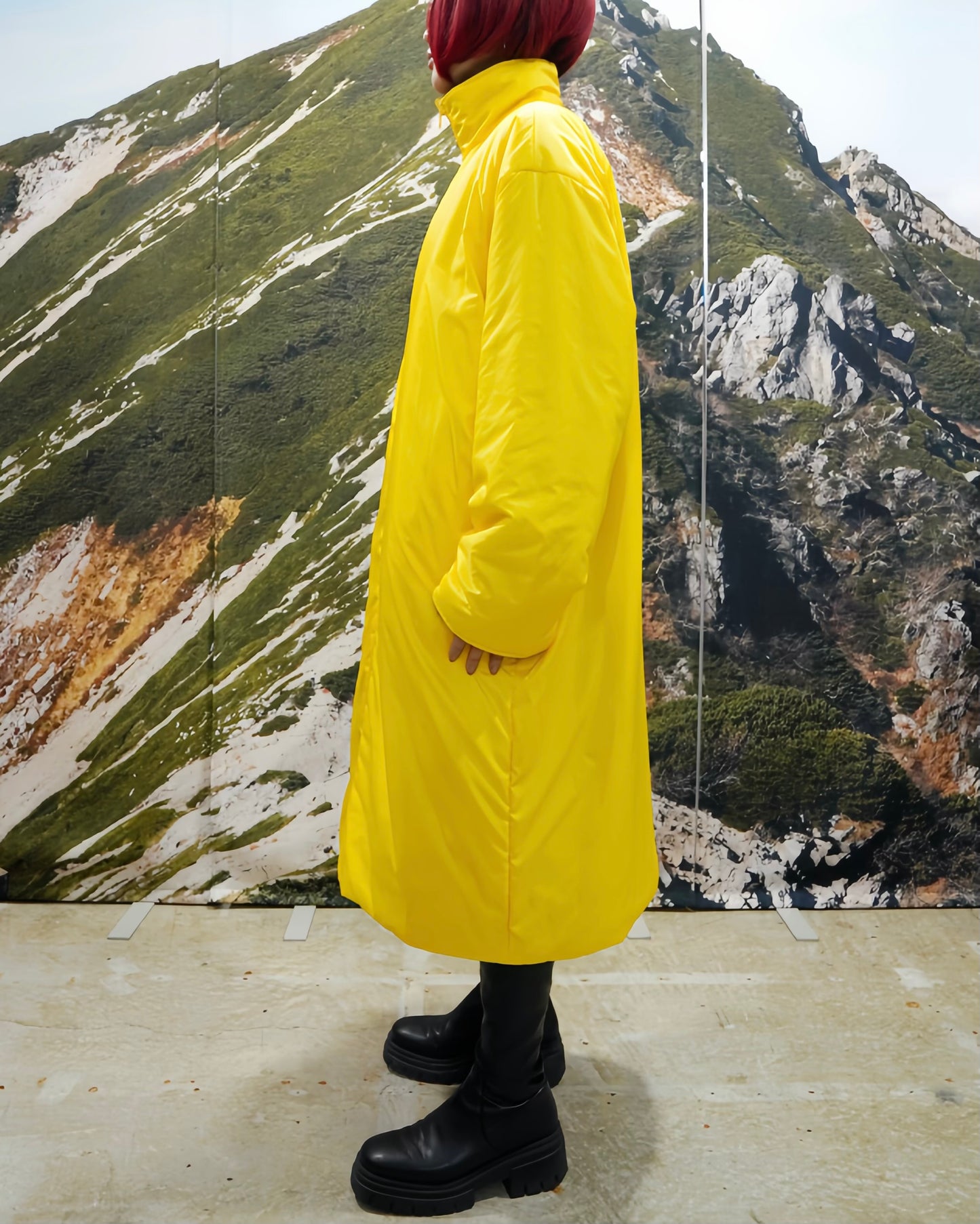 REVERSIBLE PADDING COAT (WATERFALL x YELLOW)