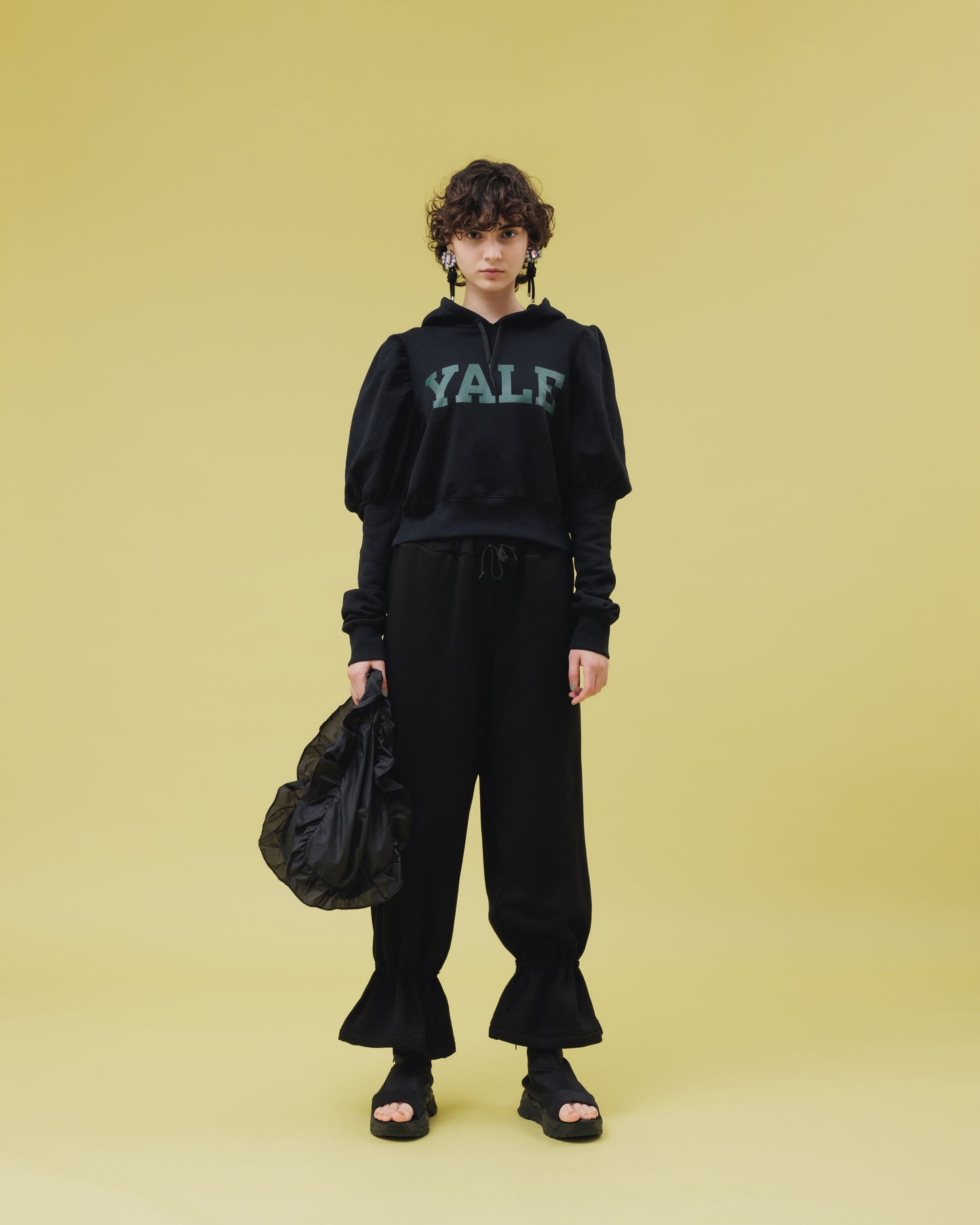 NON TOKYO / RIBBON SWEAT PANTS (BLACK) / &lt;NON TOKYO&gt; Ribbon sweat pants (black)