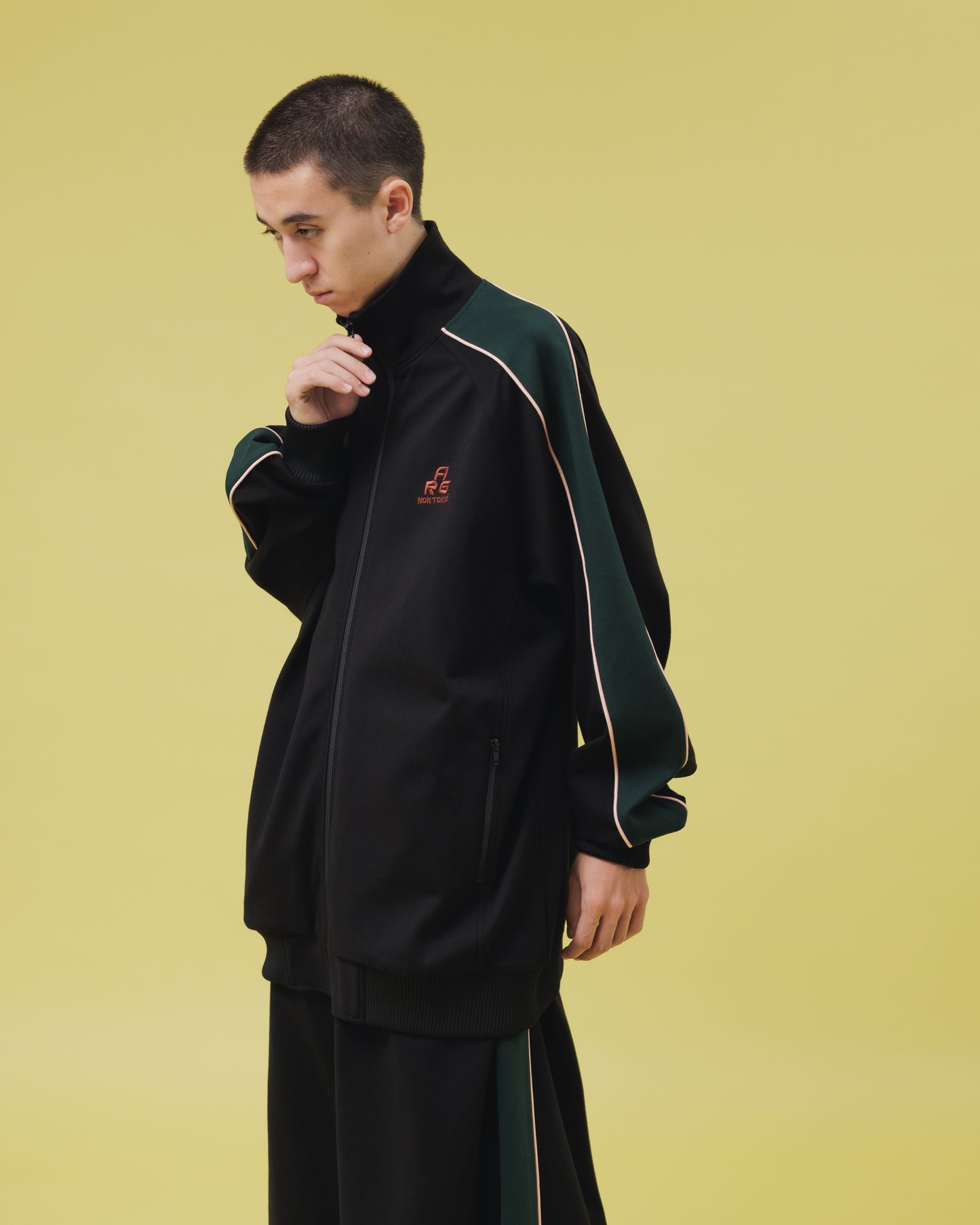 NON TOKYO / JERSEY BLOUSON (BLACK×GREEN)