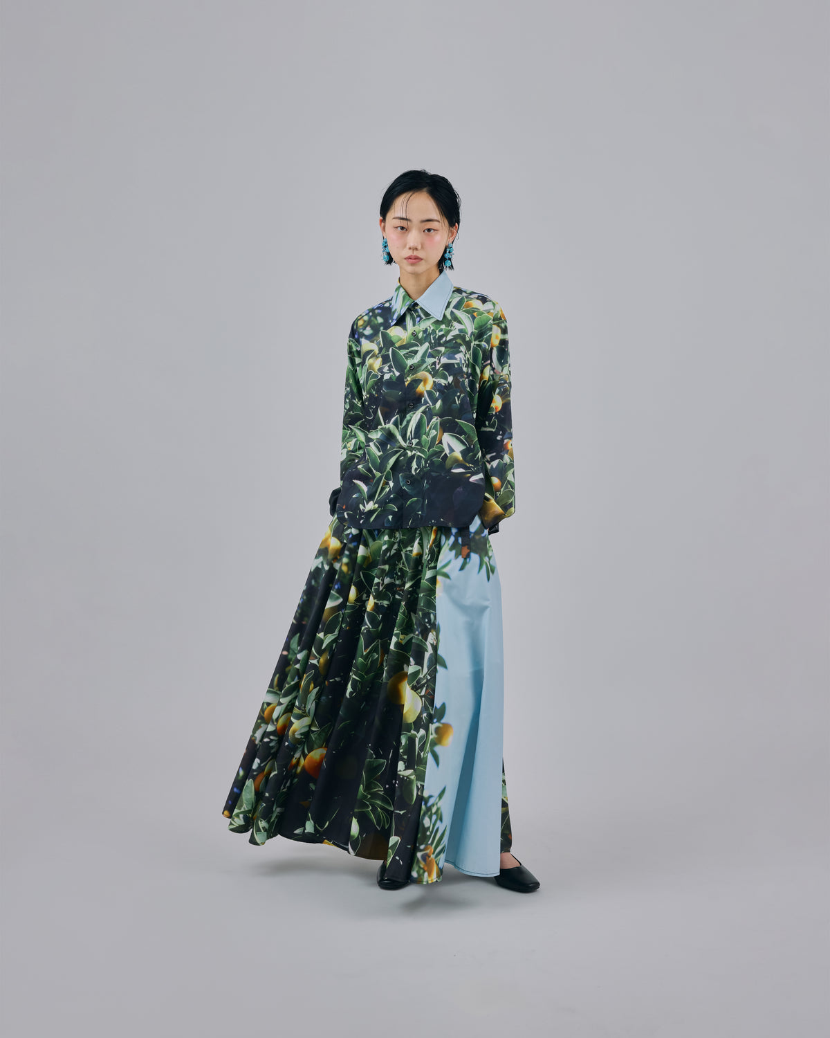 PRINT RIBBON SKIRT (LEMON)