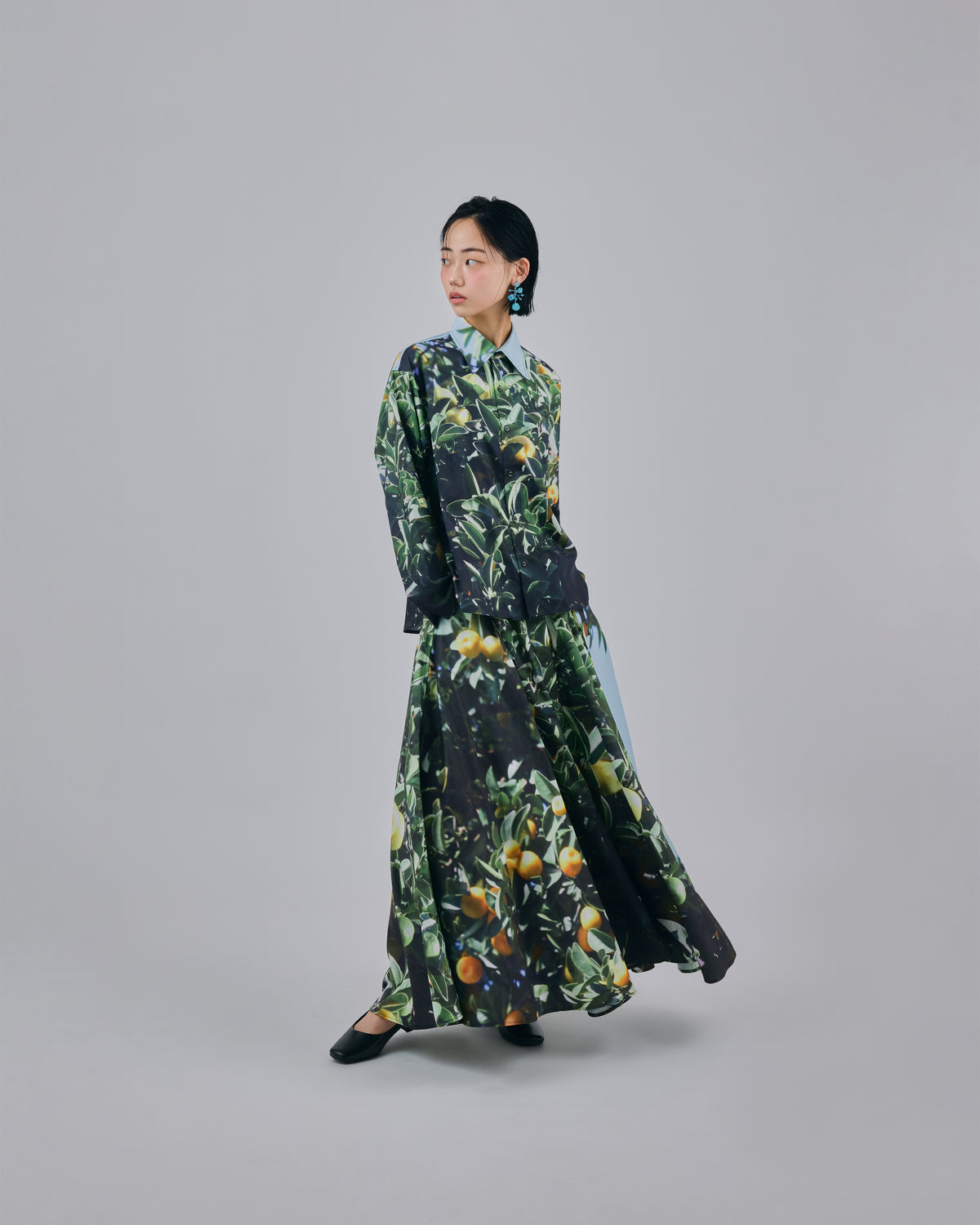 PRINT RIBBON SKIRT (LEMON)