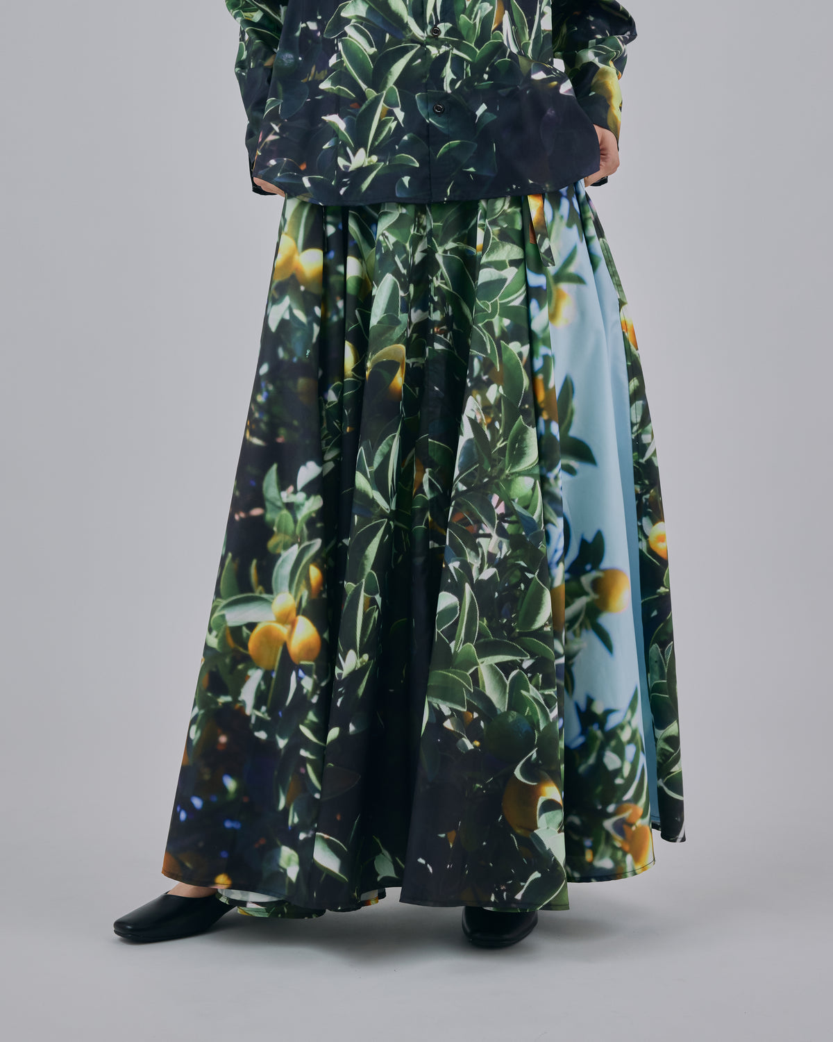 PRINT RIBBON SKIRT (LEMON)