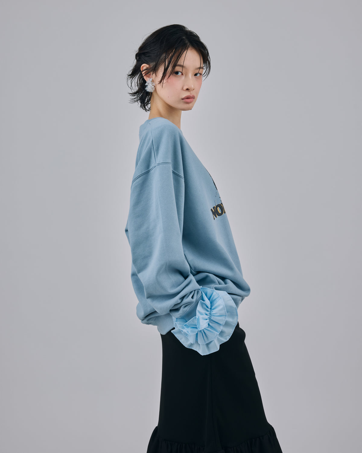FRILL MESH L/S C/S (BLUE)