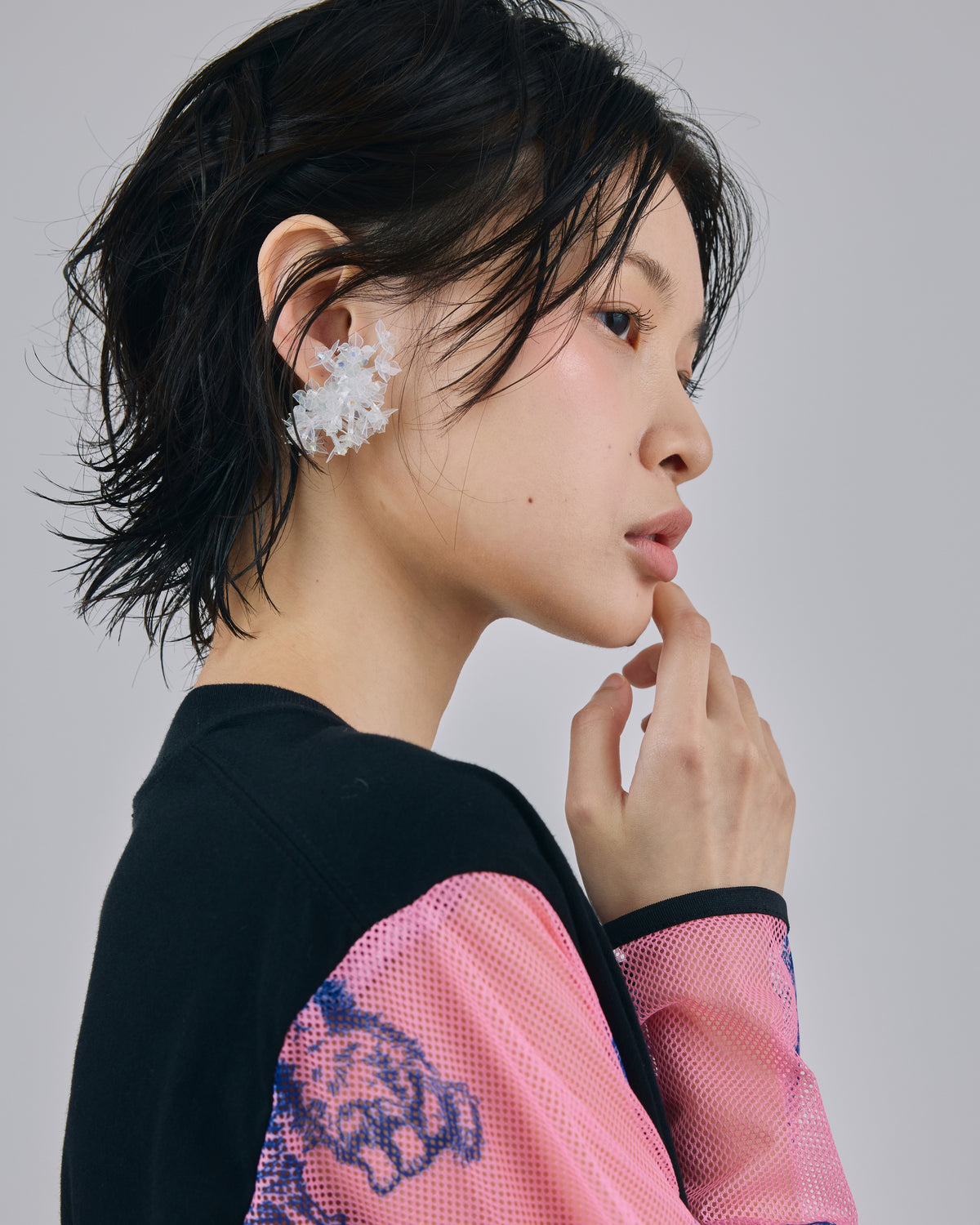 CRYSTAL BLOOM EAR CUFF SET (CLEAR)